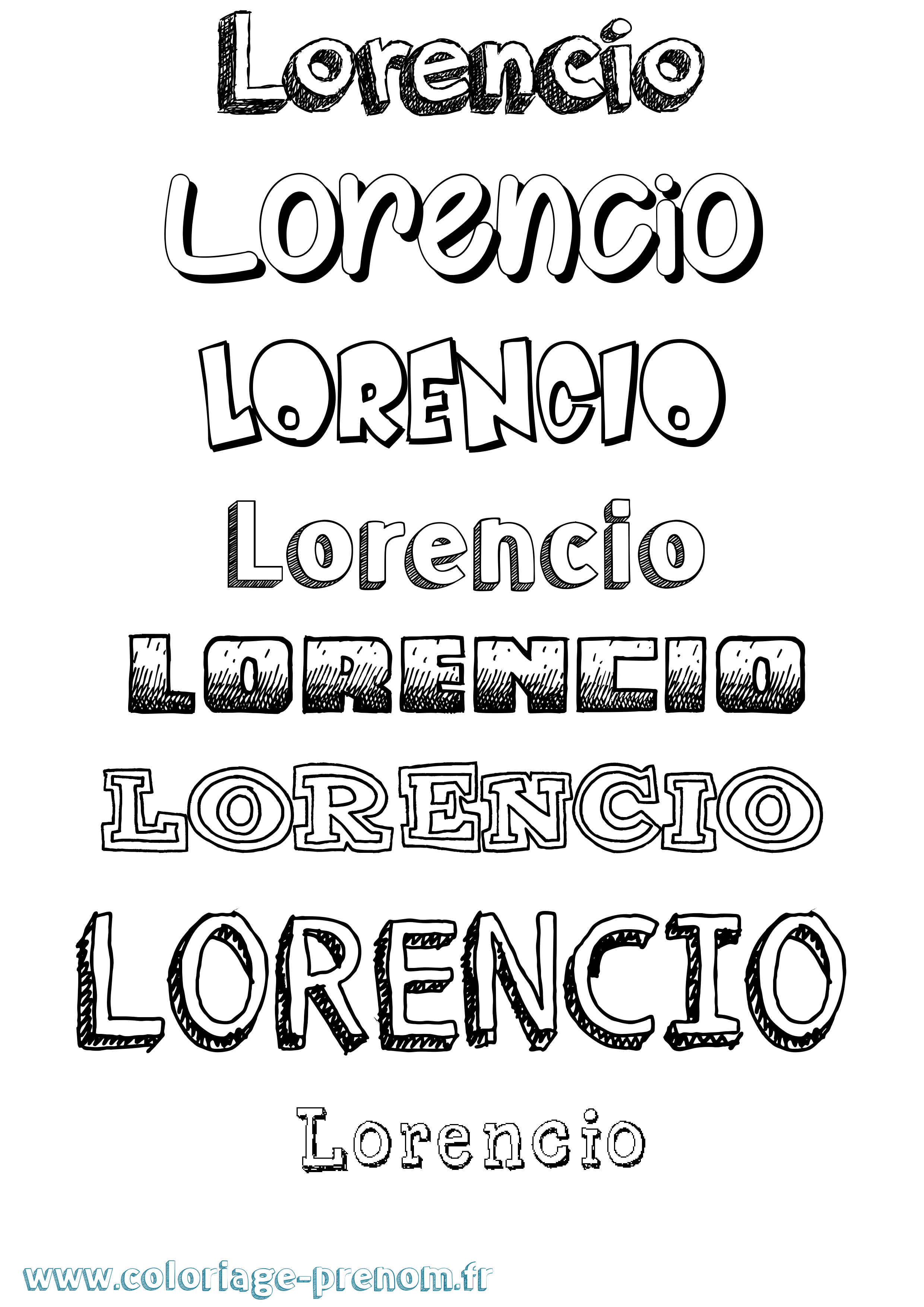 Coloriage prénom Lorencio Dessiné