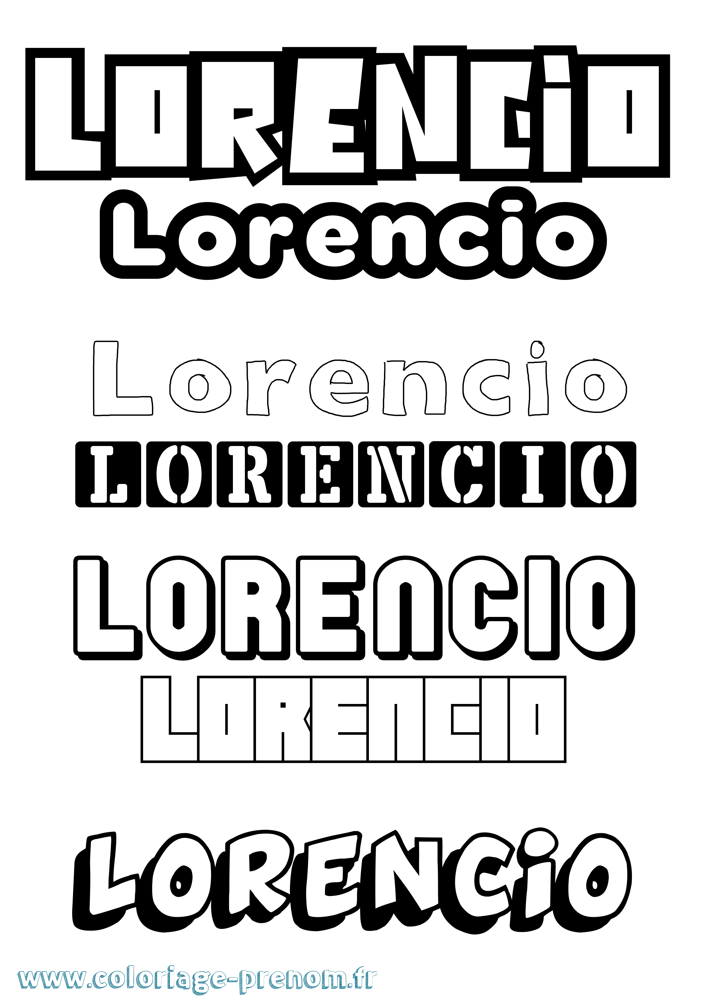 Coloriage prénom Lorencio Simple