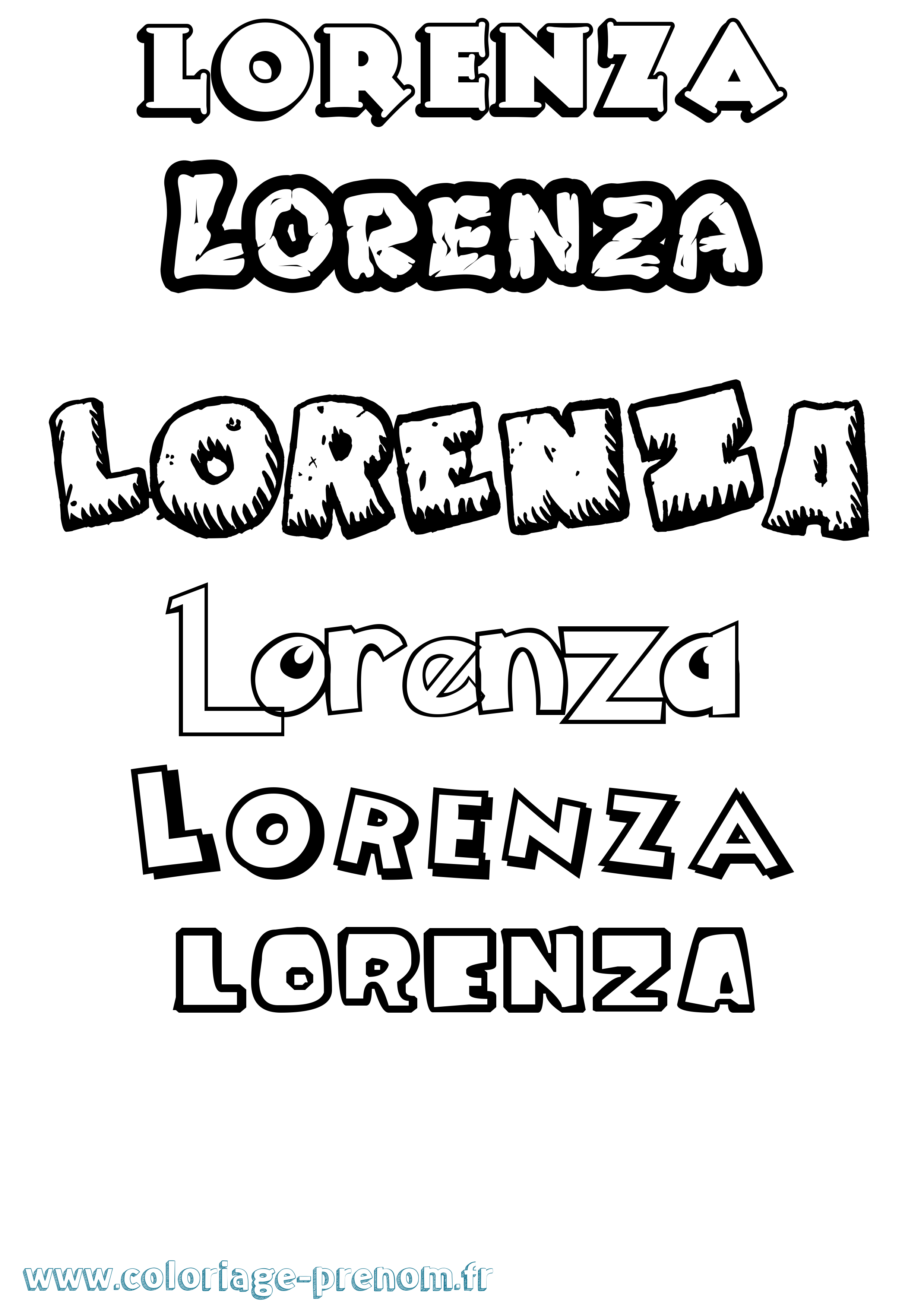 Coloriage prénom Lorenza Dessin Animé
