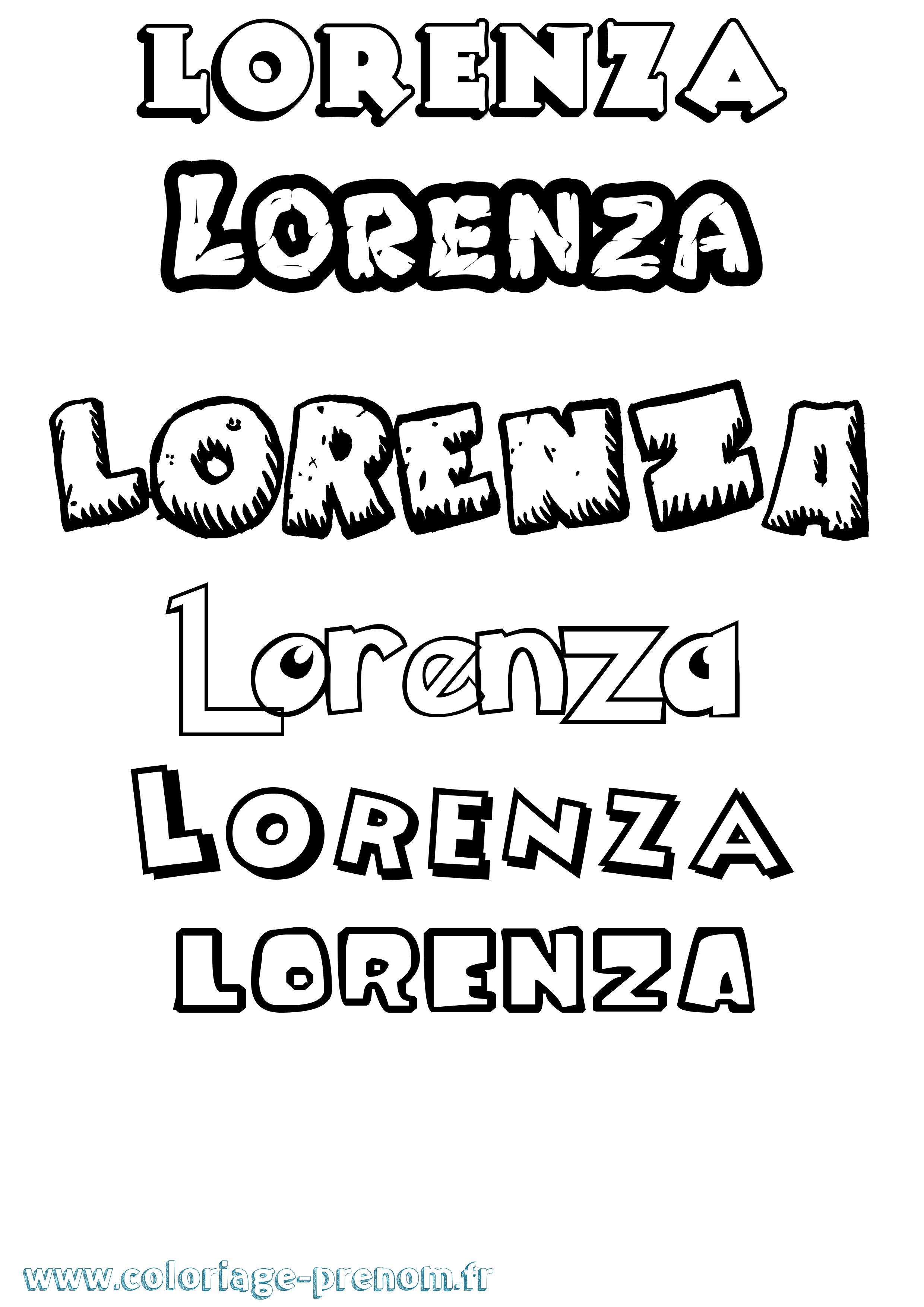 Coloriage Lorenza Dessin Animé Coloriage prénom Lorenza Dessin Animé
