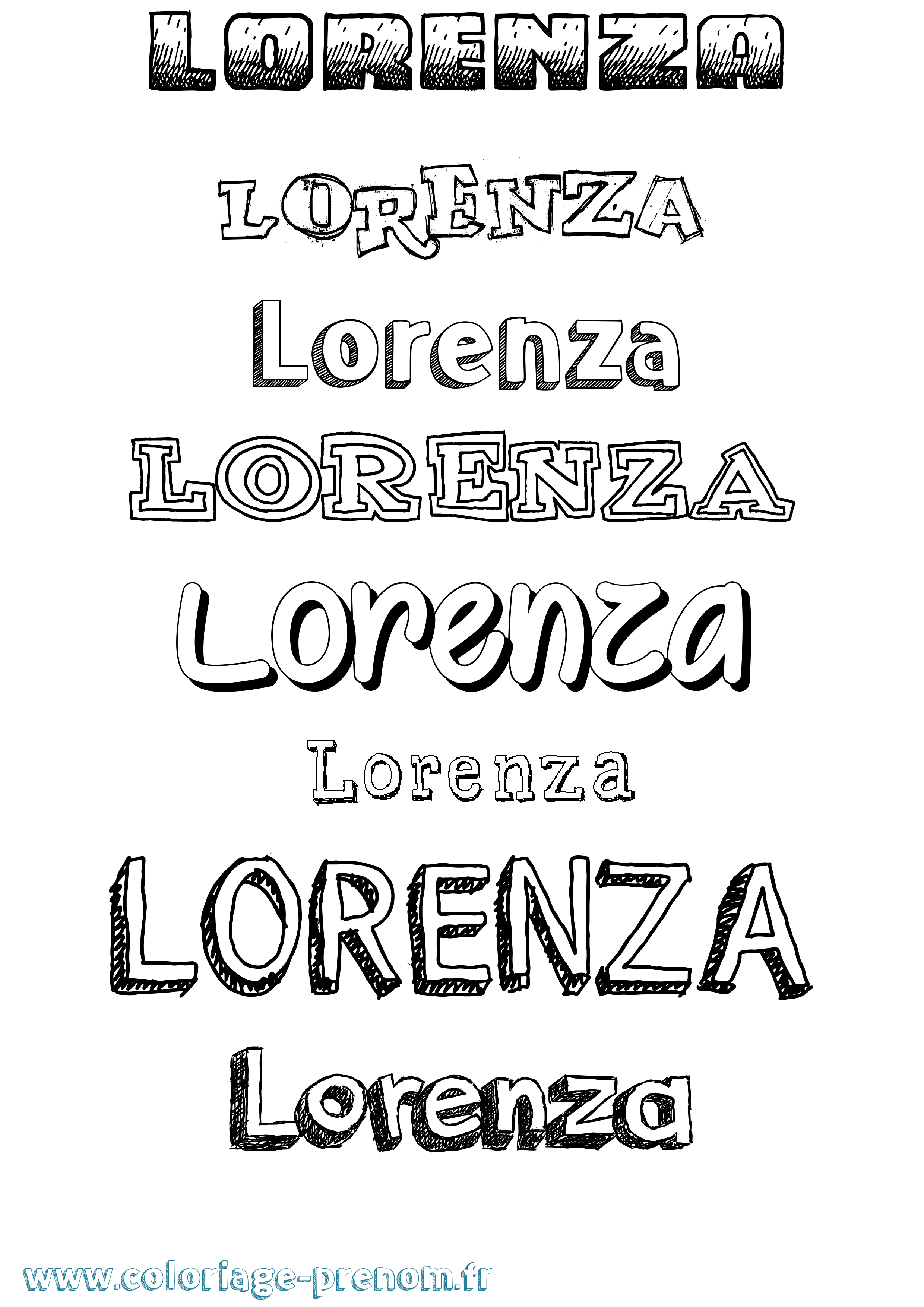 Coloriage Lorenza Dessiné Coloriage prénom Lorenza Dessiné