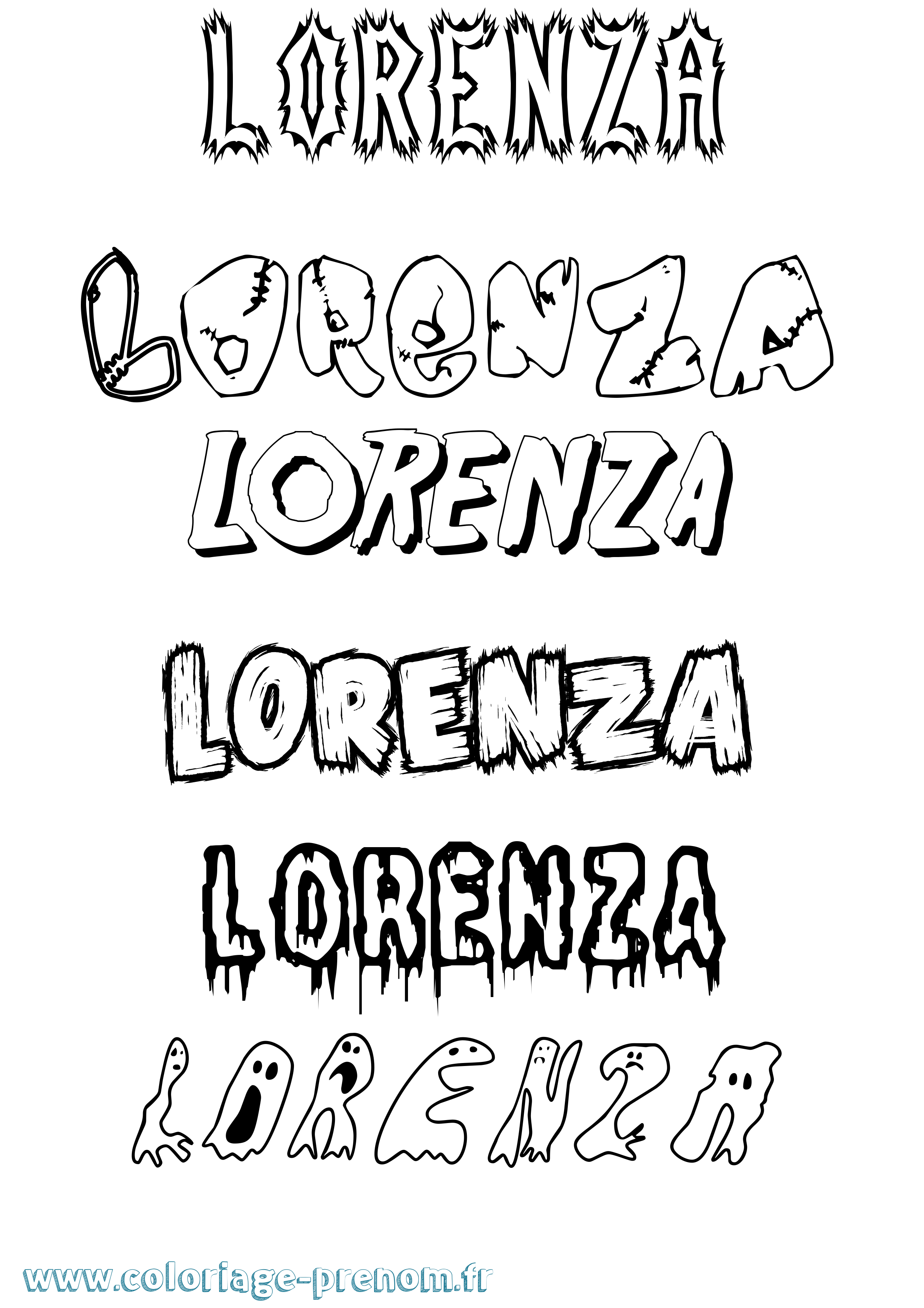Coloriage Lorenza Frisson Coloriage prénom Lorenza Frisson