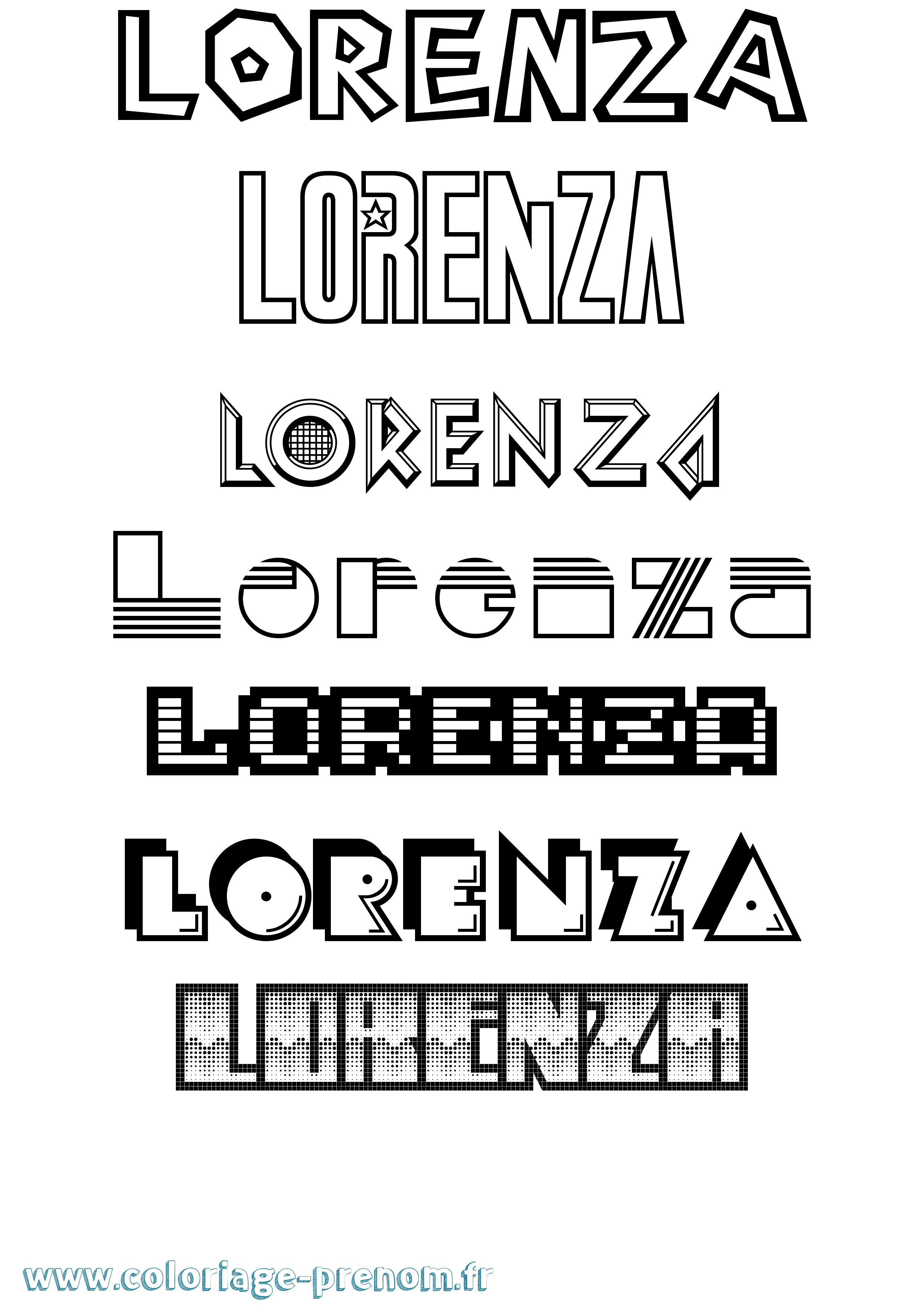 Coloriage Lorenza Jeux Vidéos Coloriage prénom Lorenza Jeux Vidéos