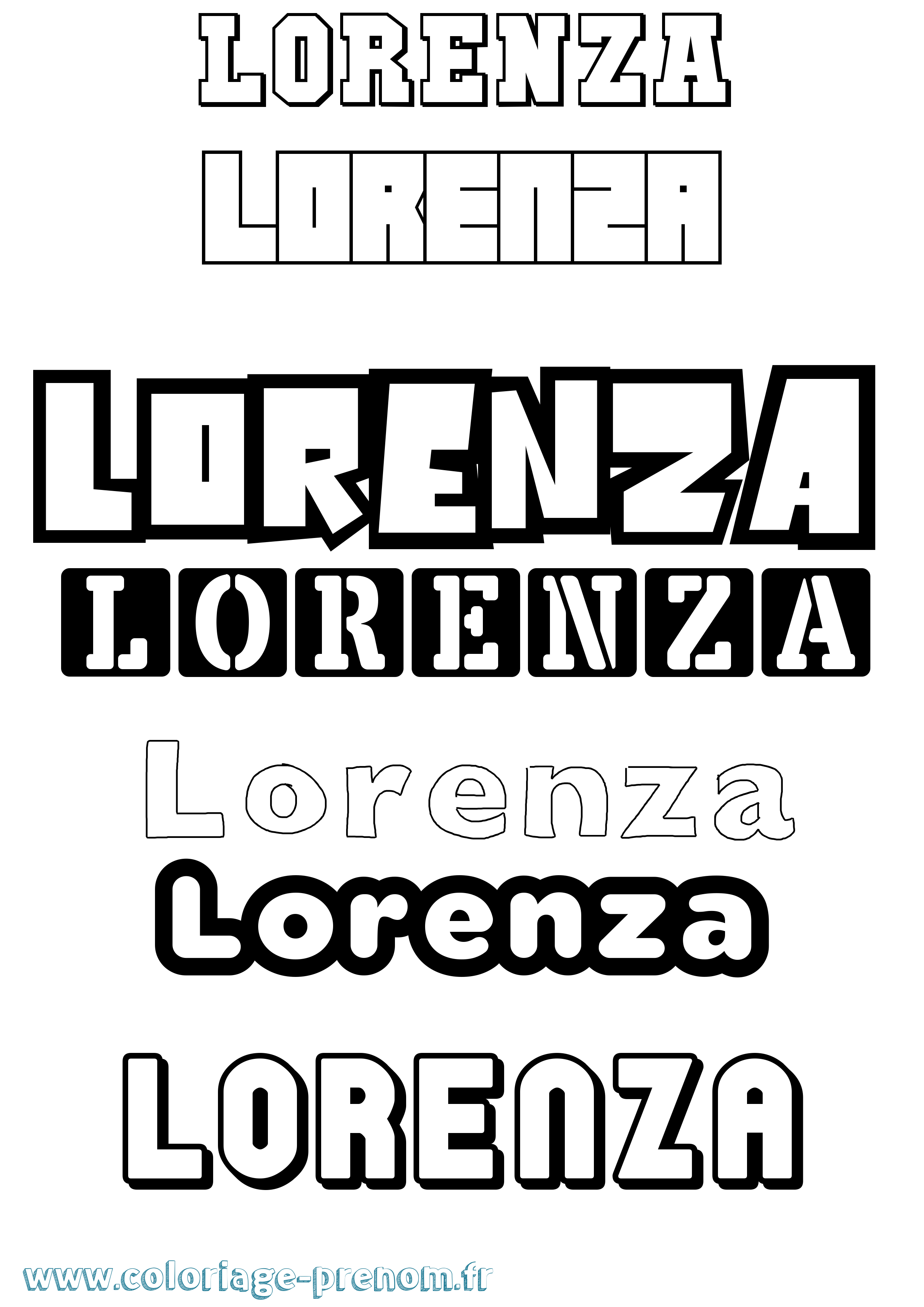Coloriage prénom Lorenza Simple