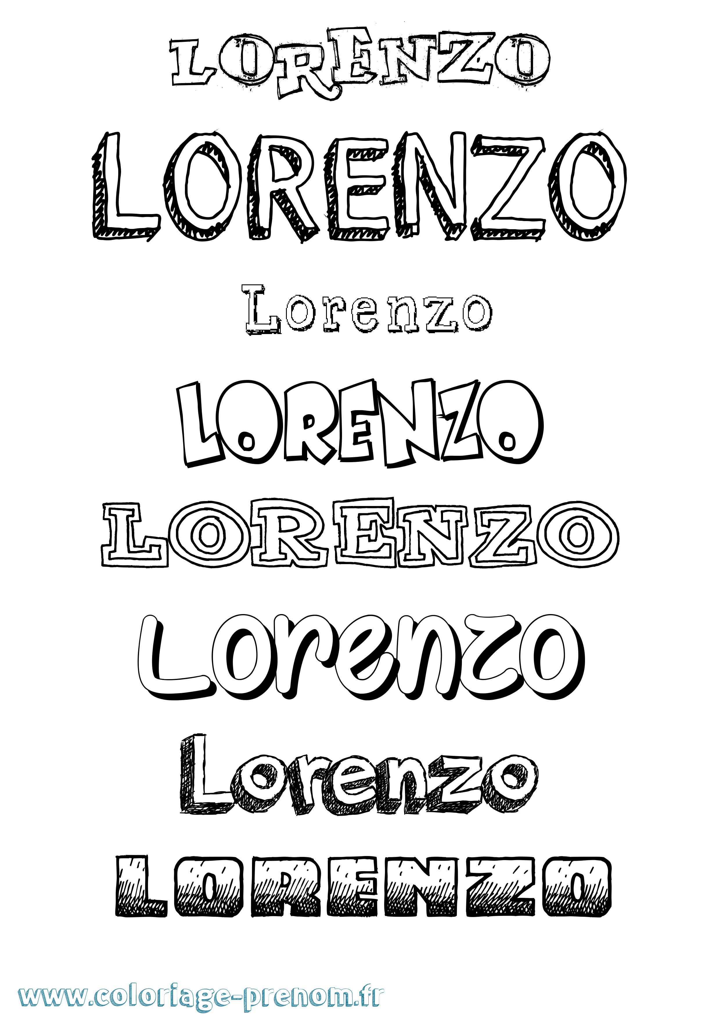Coloriage prénom Lorenzo Dessiné