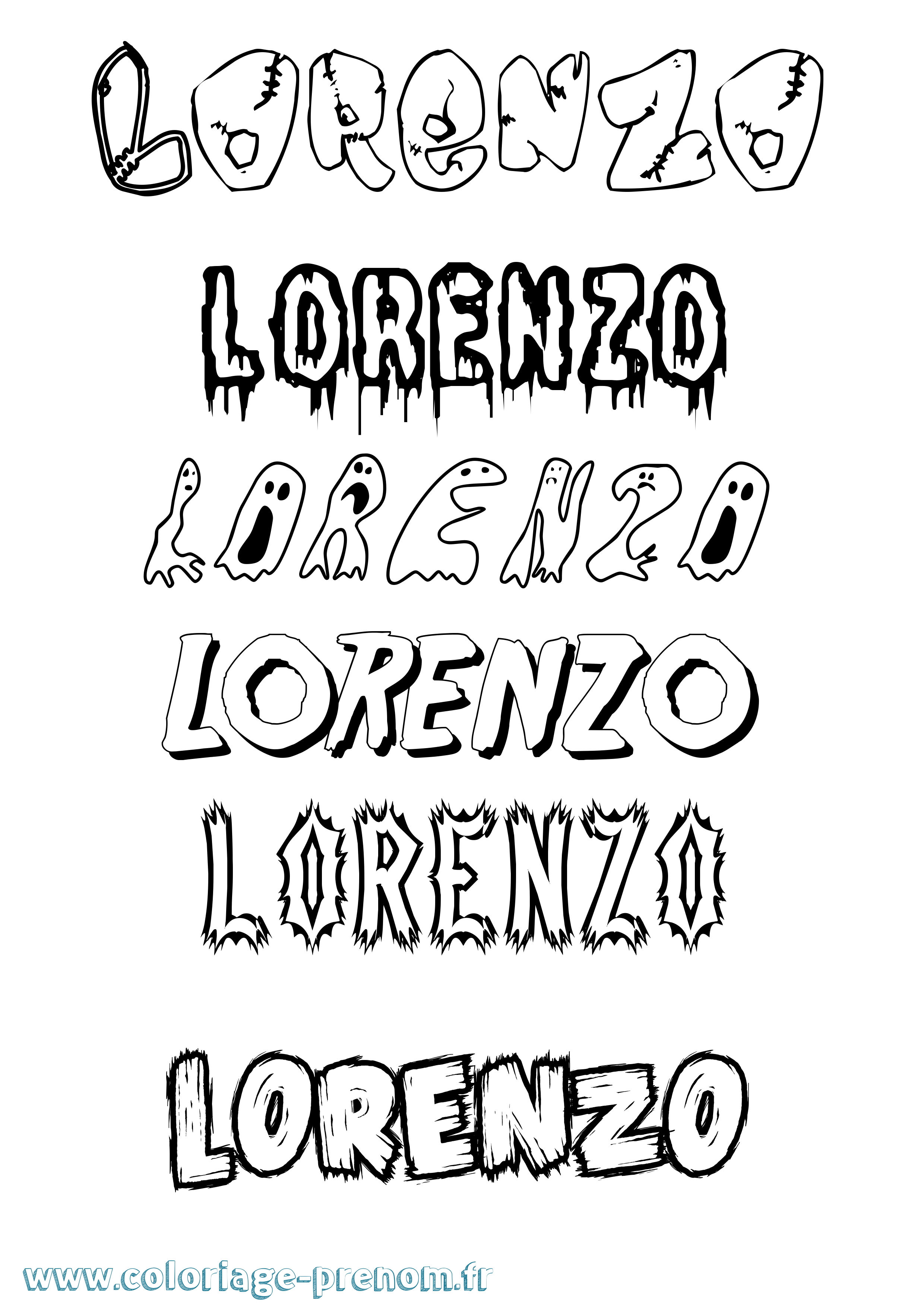 Coloriage Lorenzo Frisson Coloriage prénom Lorenzo Frisson