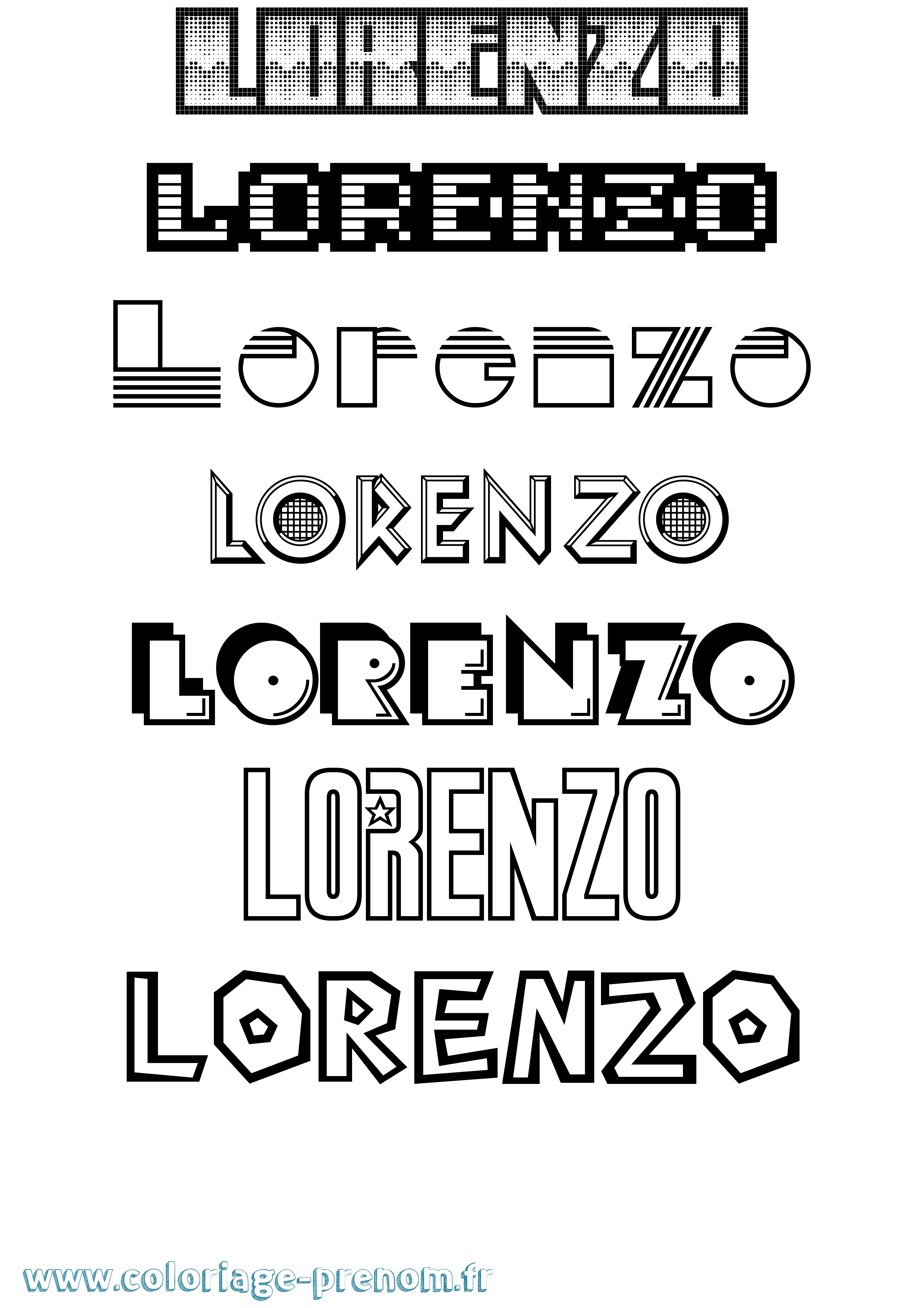 Coloriage Lorenzo Jeux Vidéos Coloriage prénom Lorenzo Jeux Vidéos