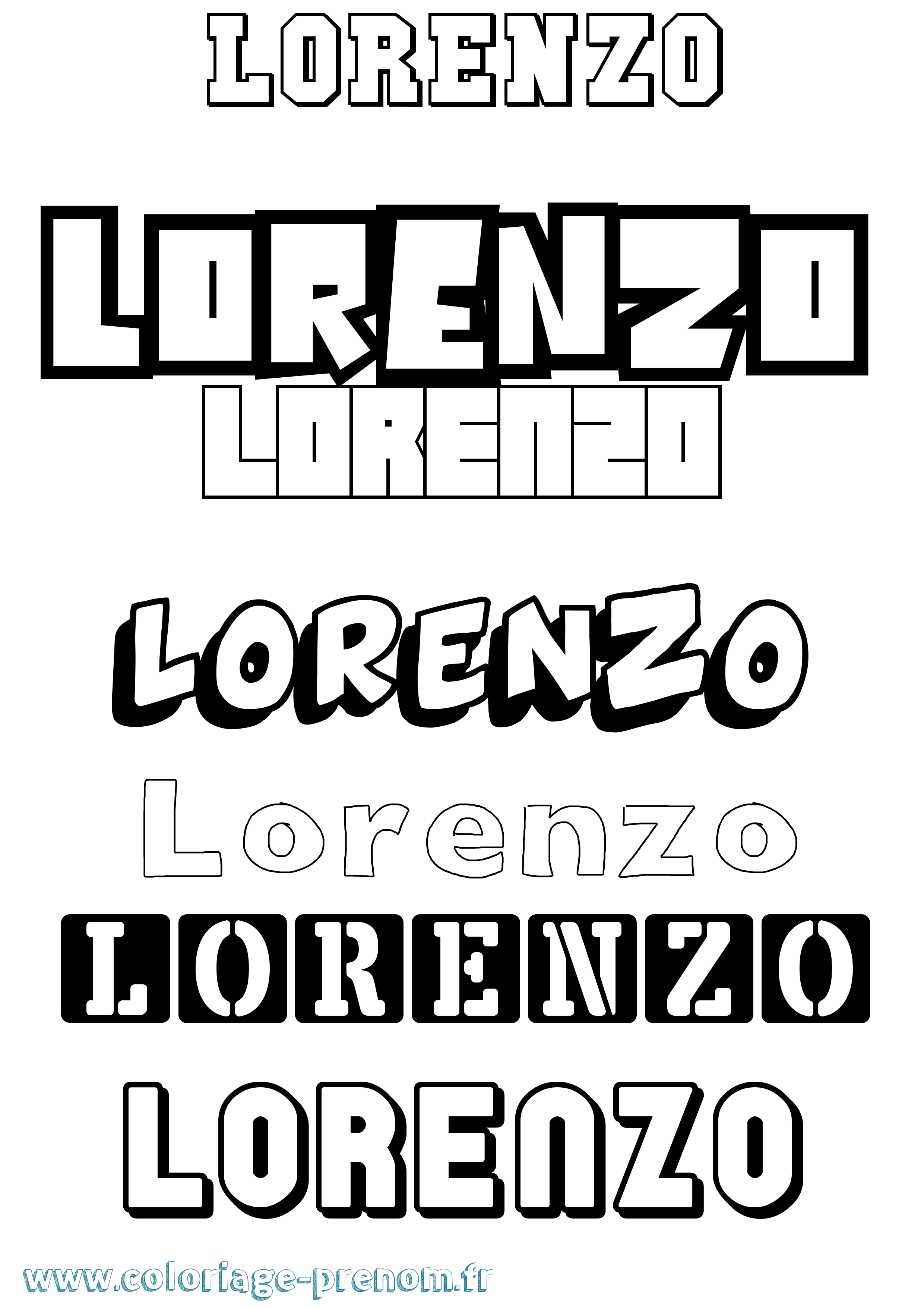 Coloriage prénom Lorenzo Simple