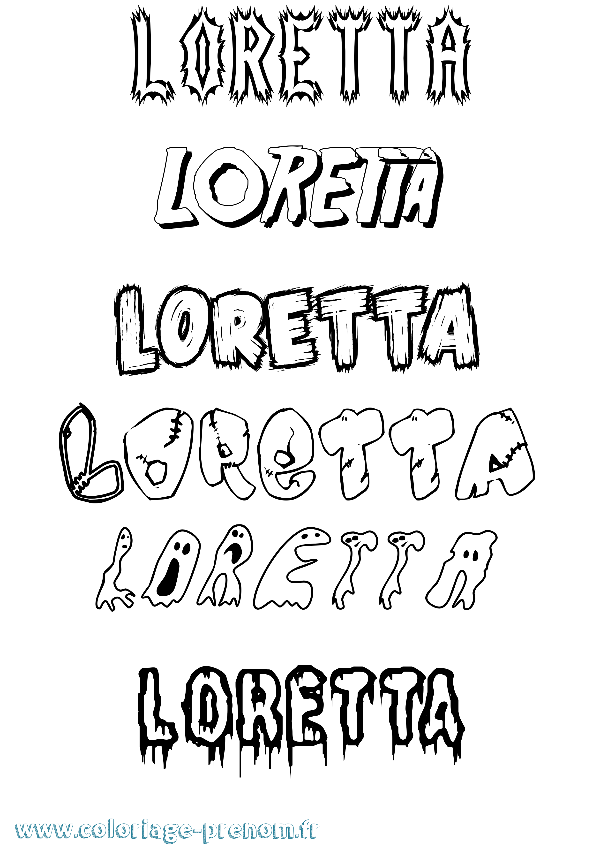 Coloriage Loretta Frisson Coloriage prénom Loretta Frisson