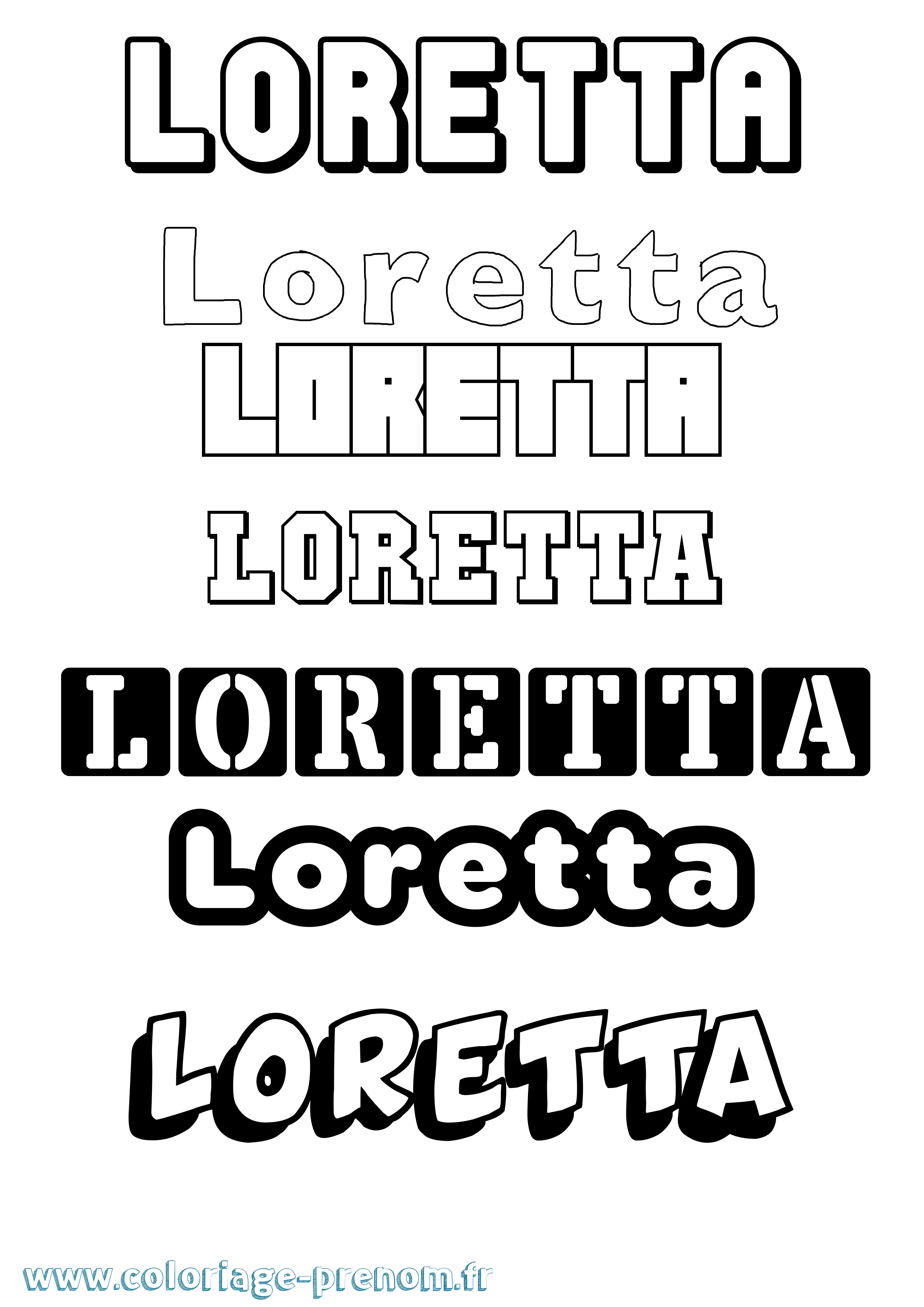 Coloriage Loretta Simple Coloriage prénom Loretta Simple