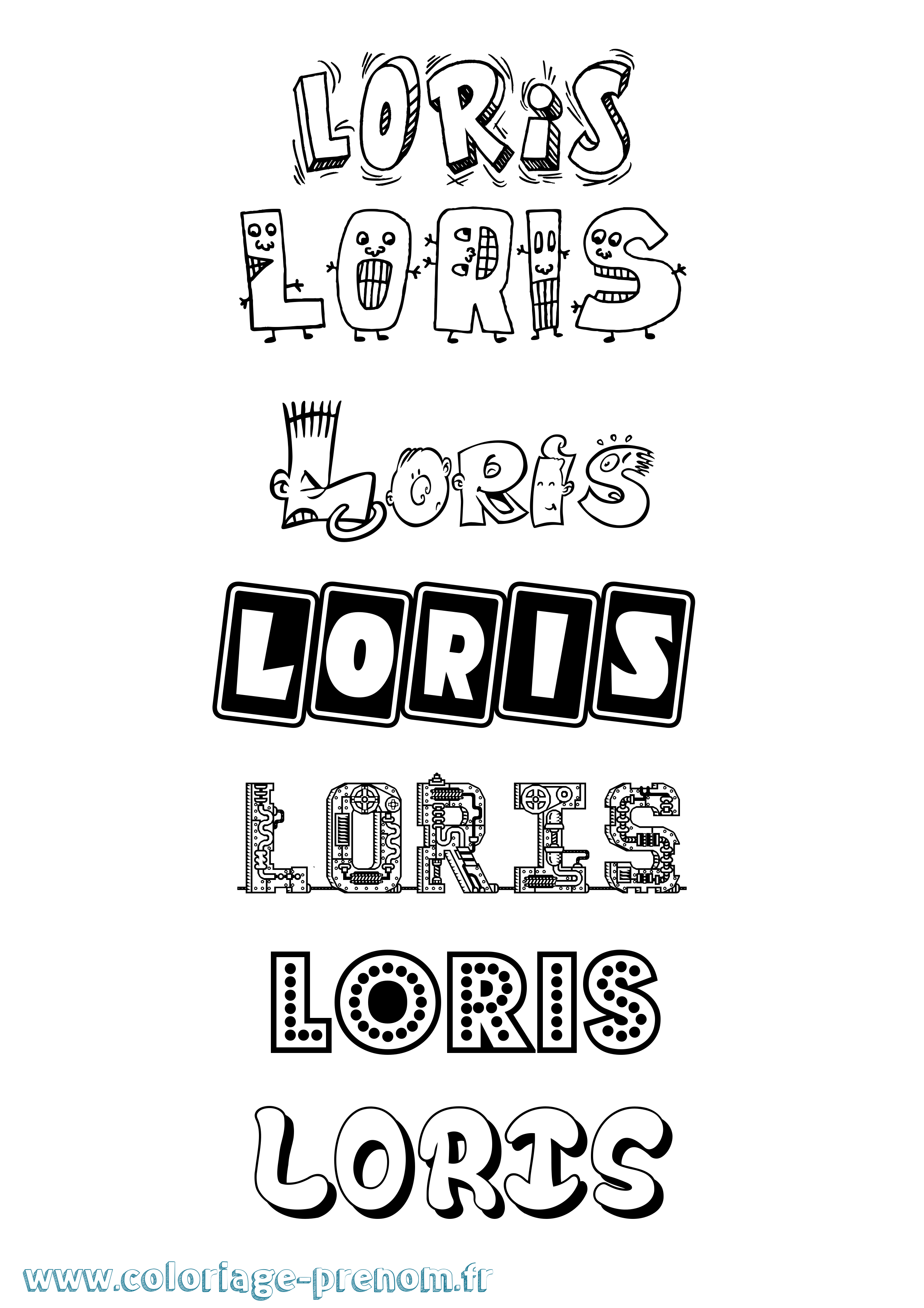 Coloriage prénom Loris Fun