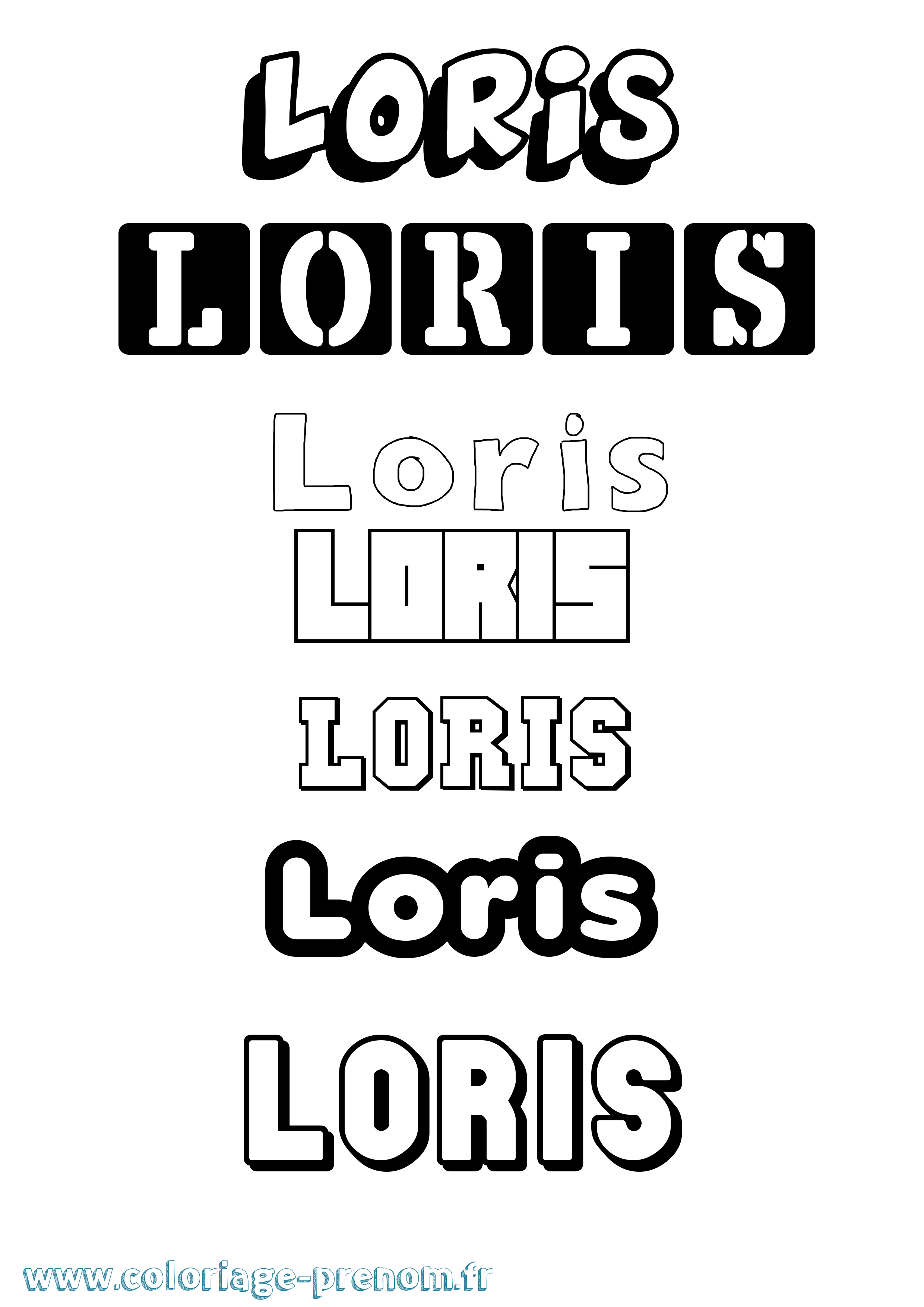 Coloriage prénom Loris Simple