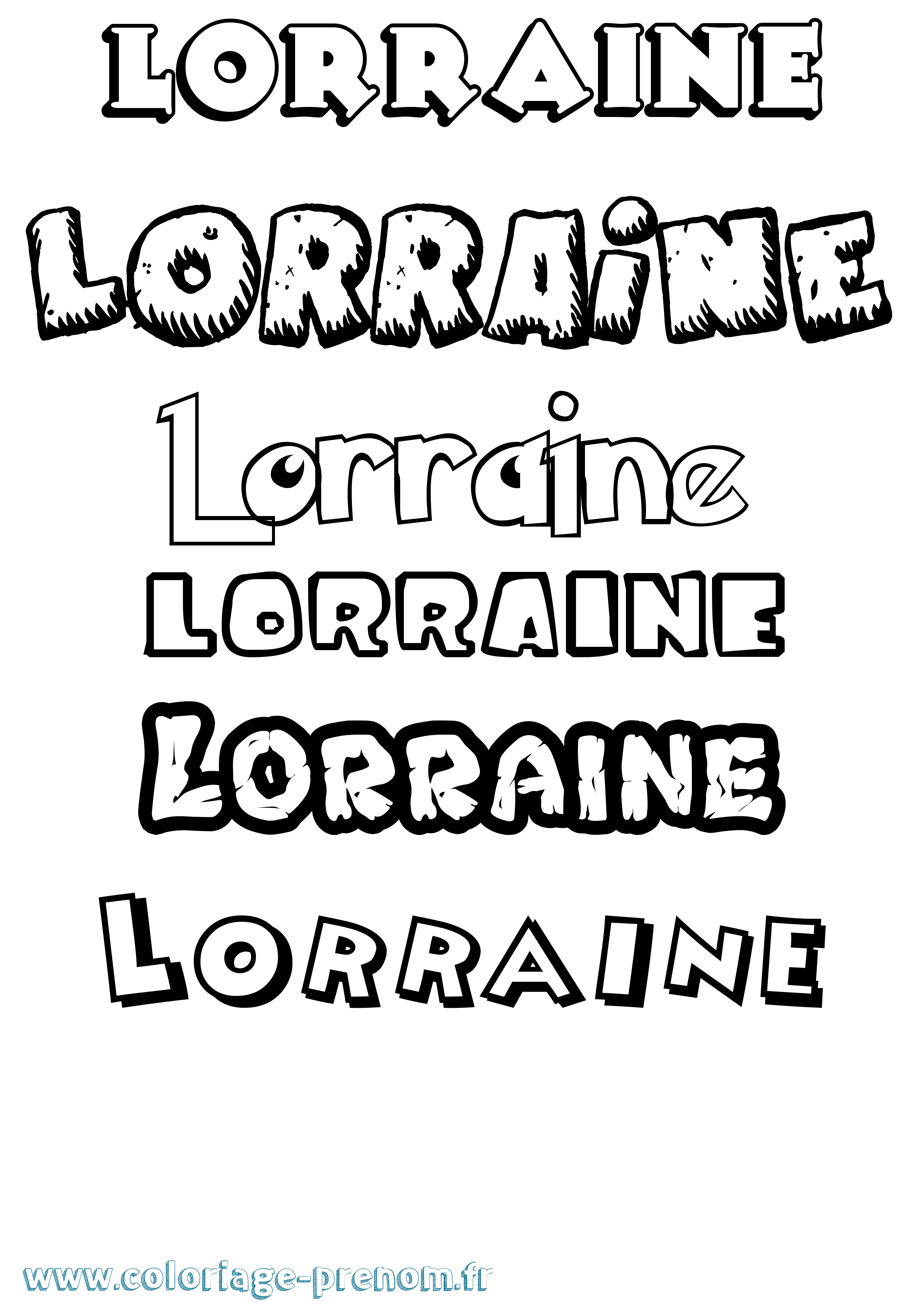 Coloriage prénom Lorraine Dessin Animé