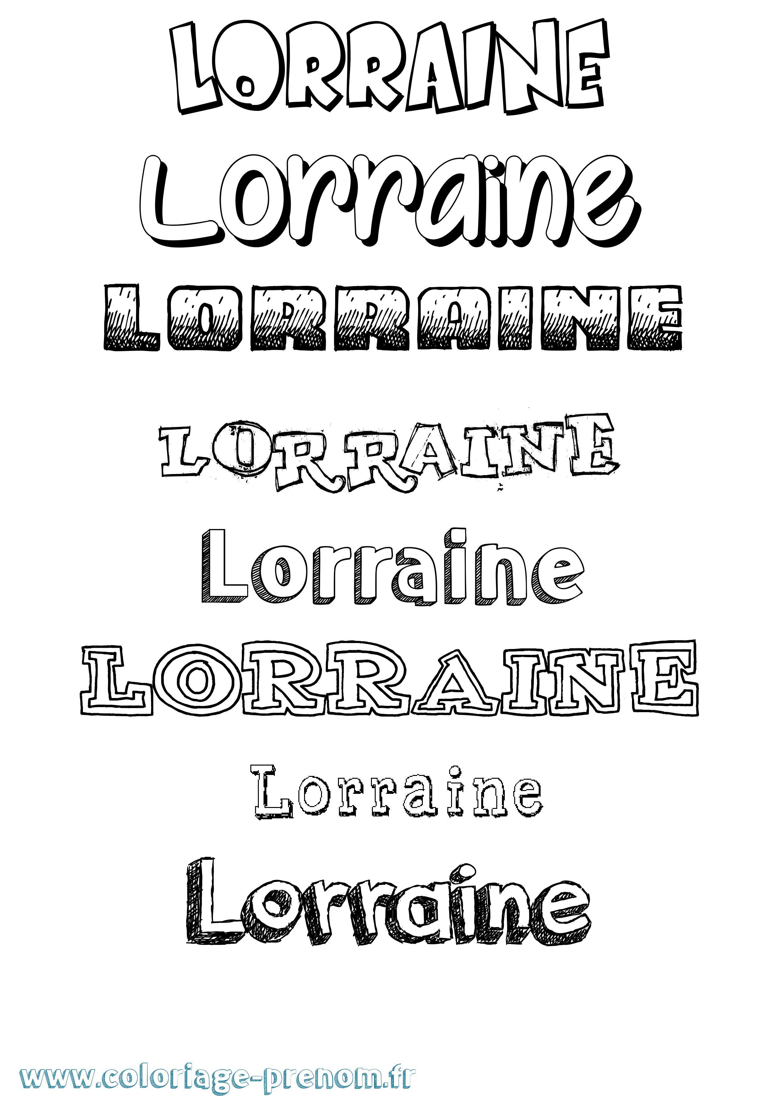 Coloriage prénom Lorraine Dessiné