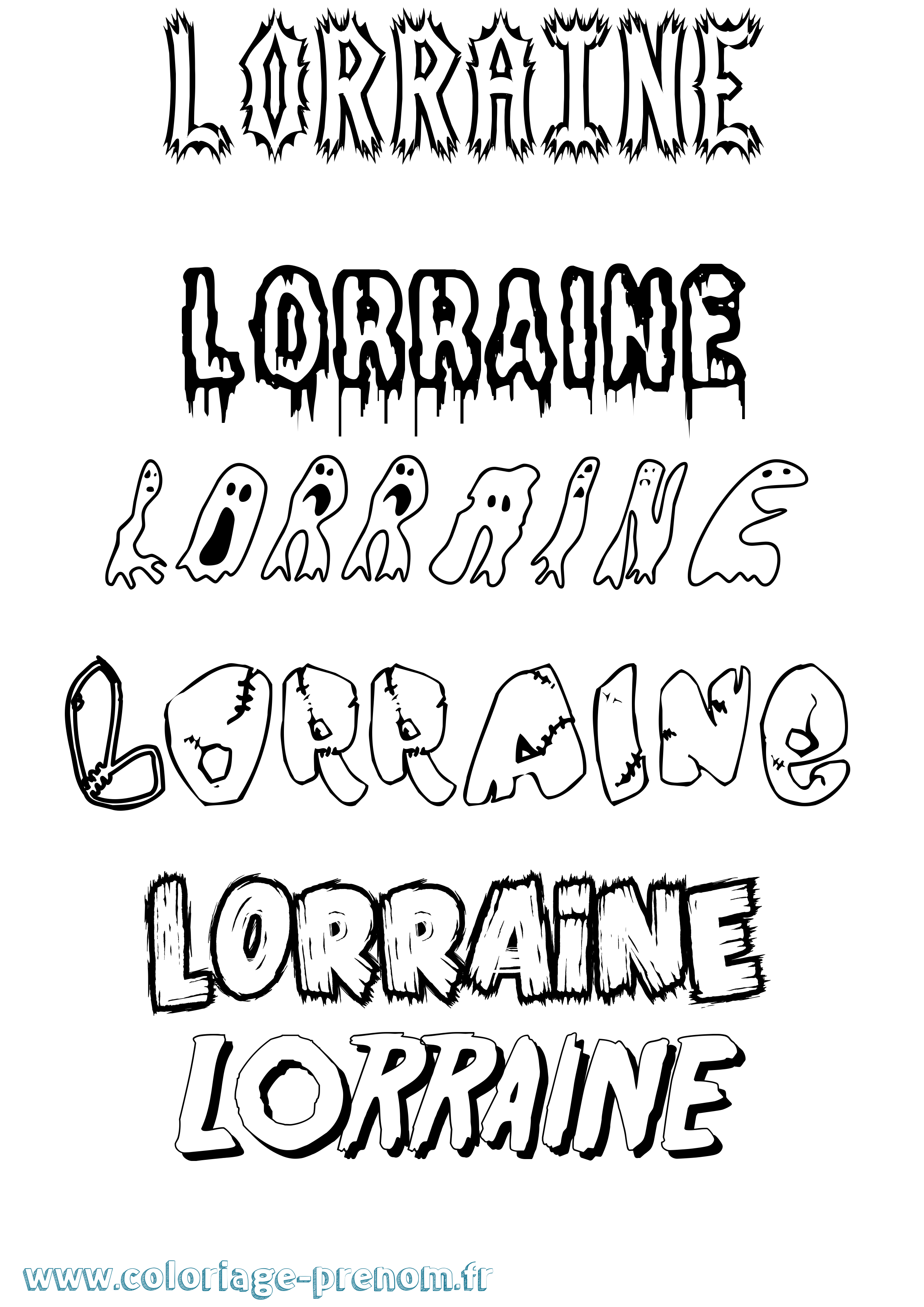 Coloriage prénom Lorraine Frisson