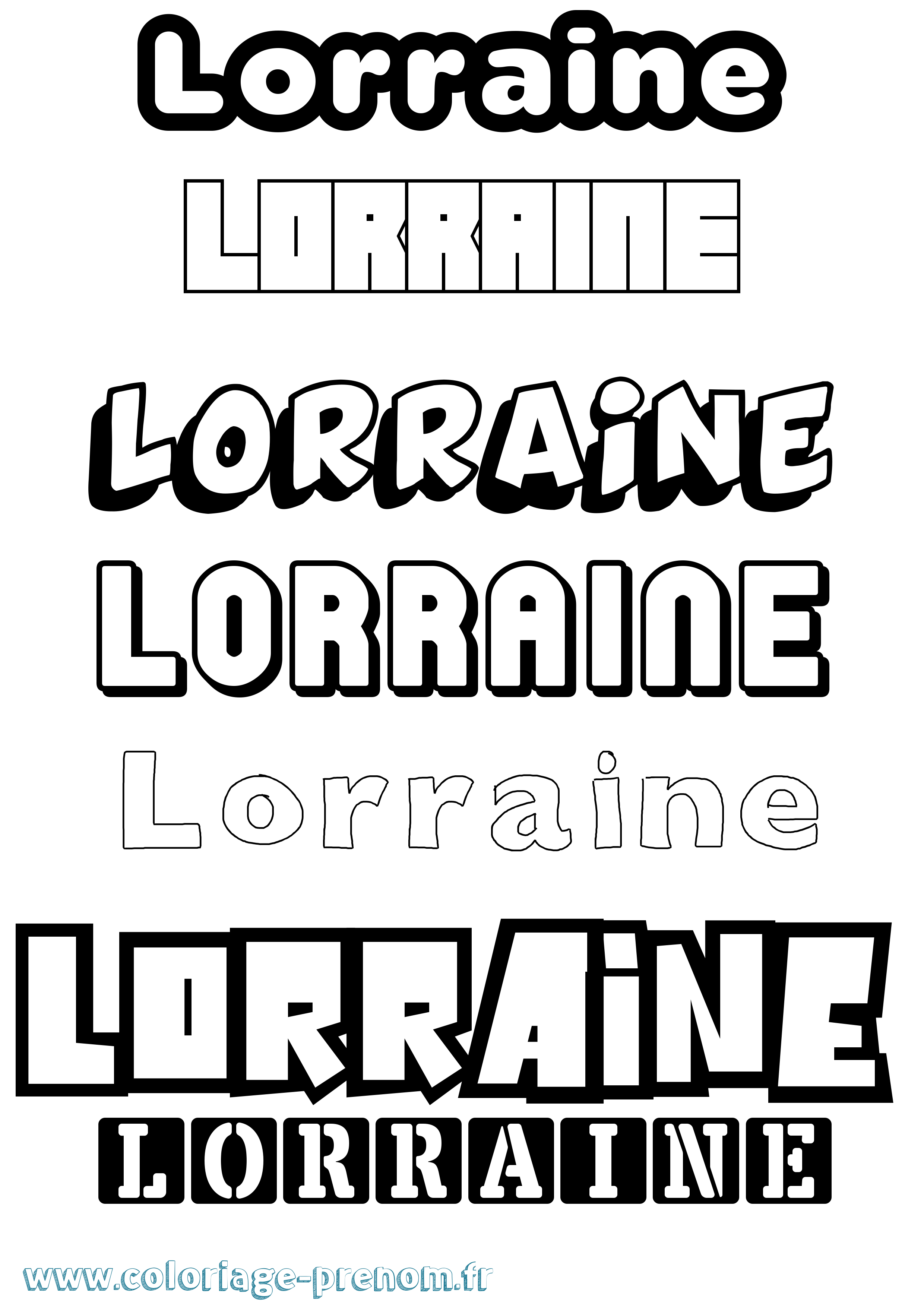 Coloriage prénom Lorraine Simple