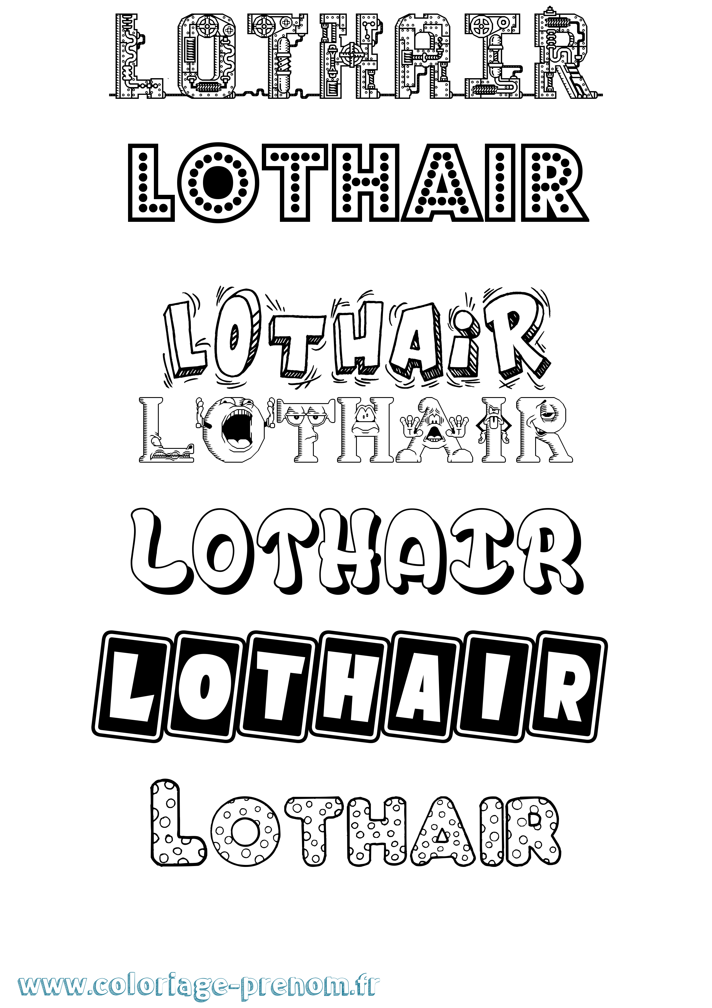 Coloriage prénom Lothair Fun