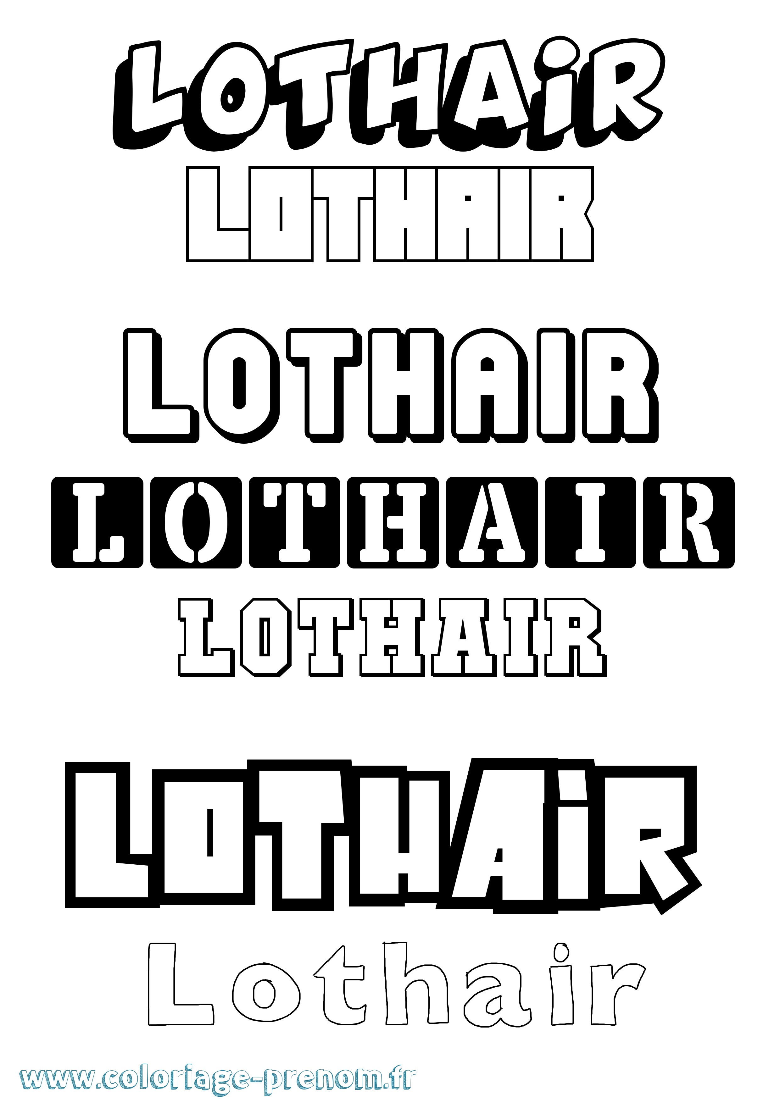 Coloriage prénom Lothair Simple