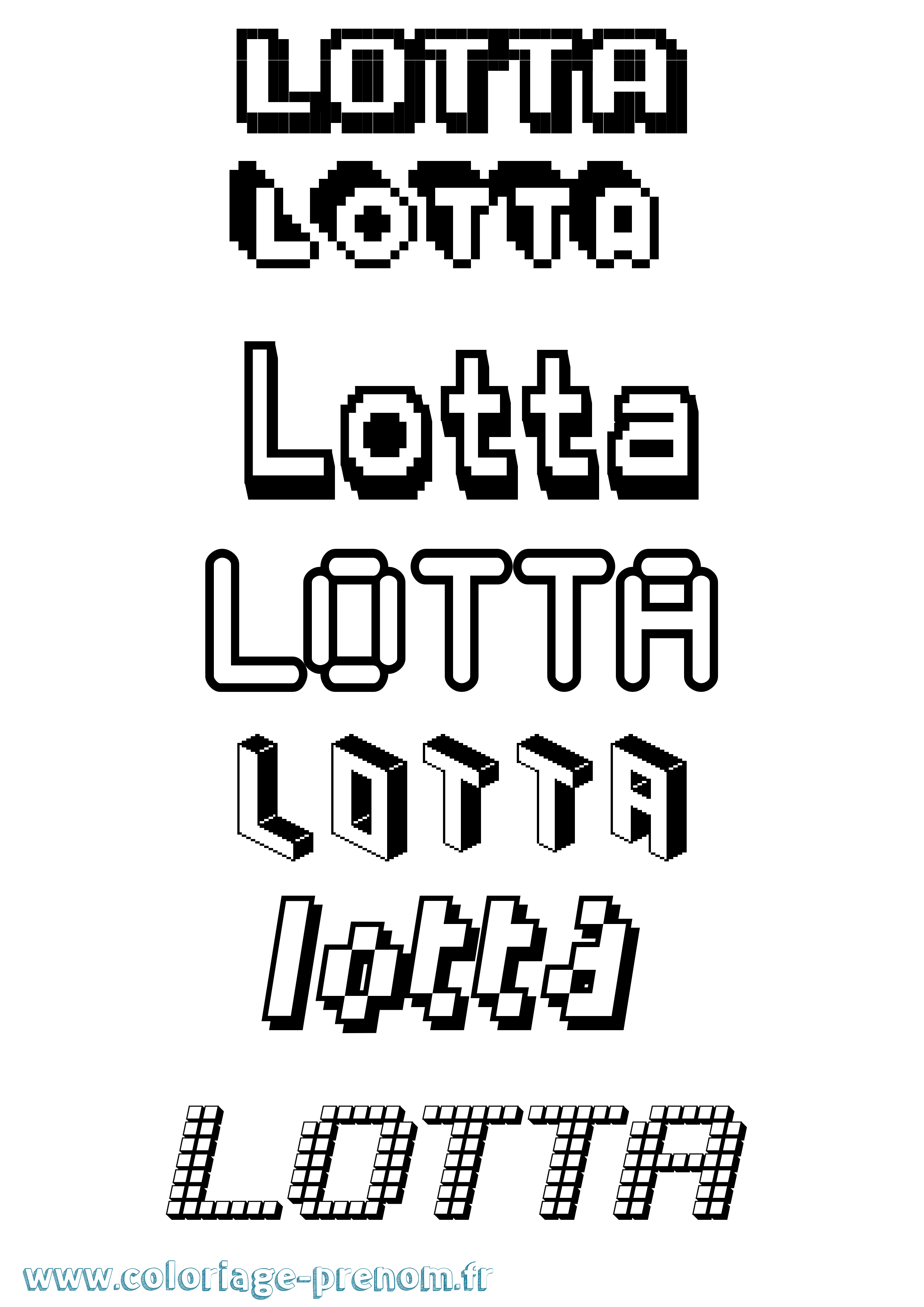 Coloriage prénom Lotta Pixel