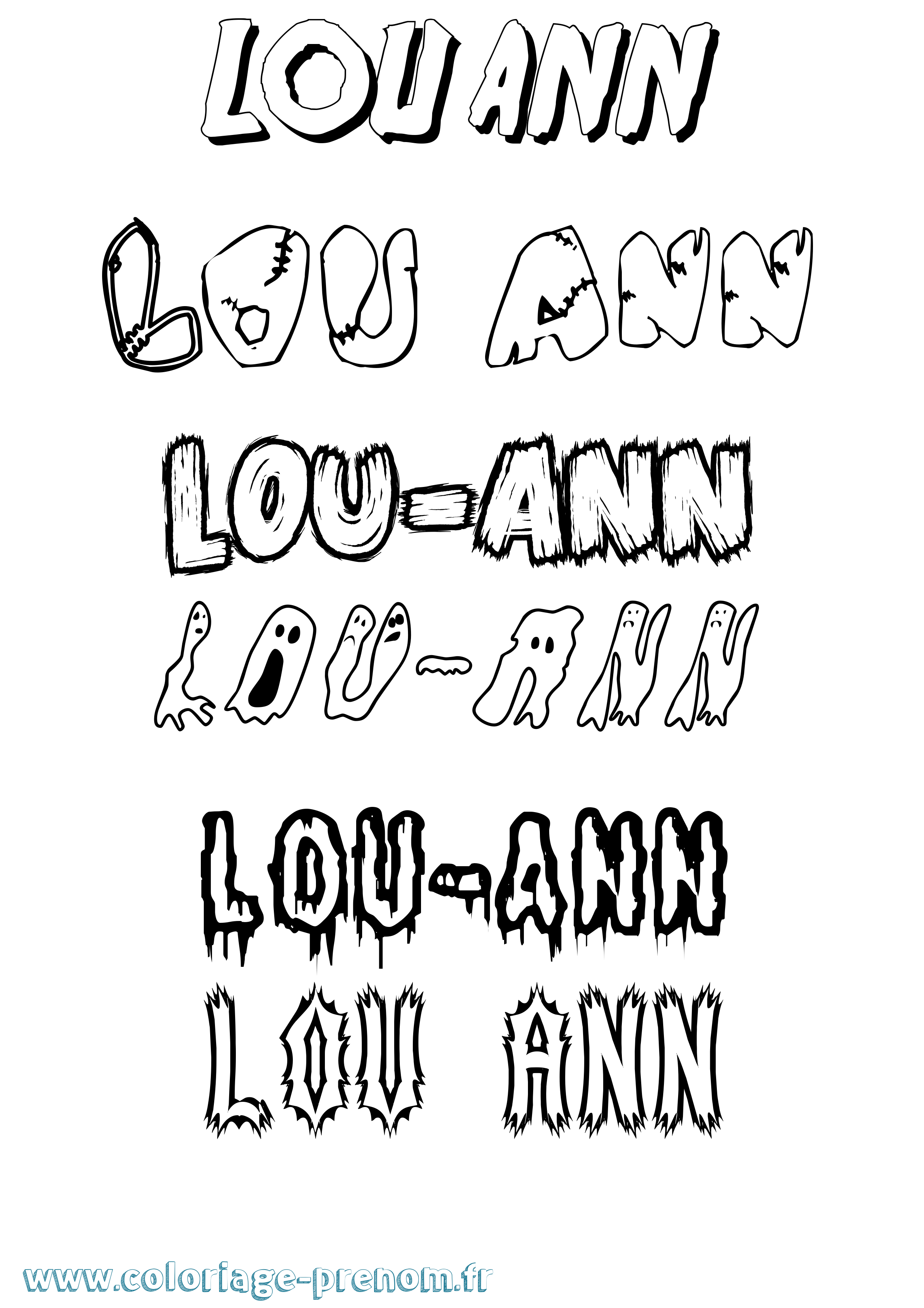 Coloriage Lou-Ann Frisson Coloriage prénom Lou-Ann Frisson