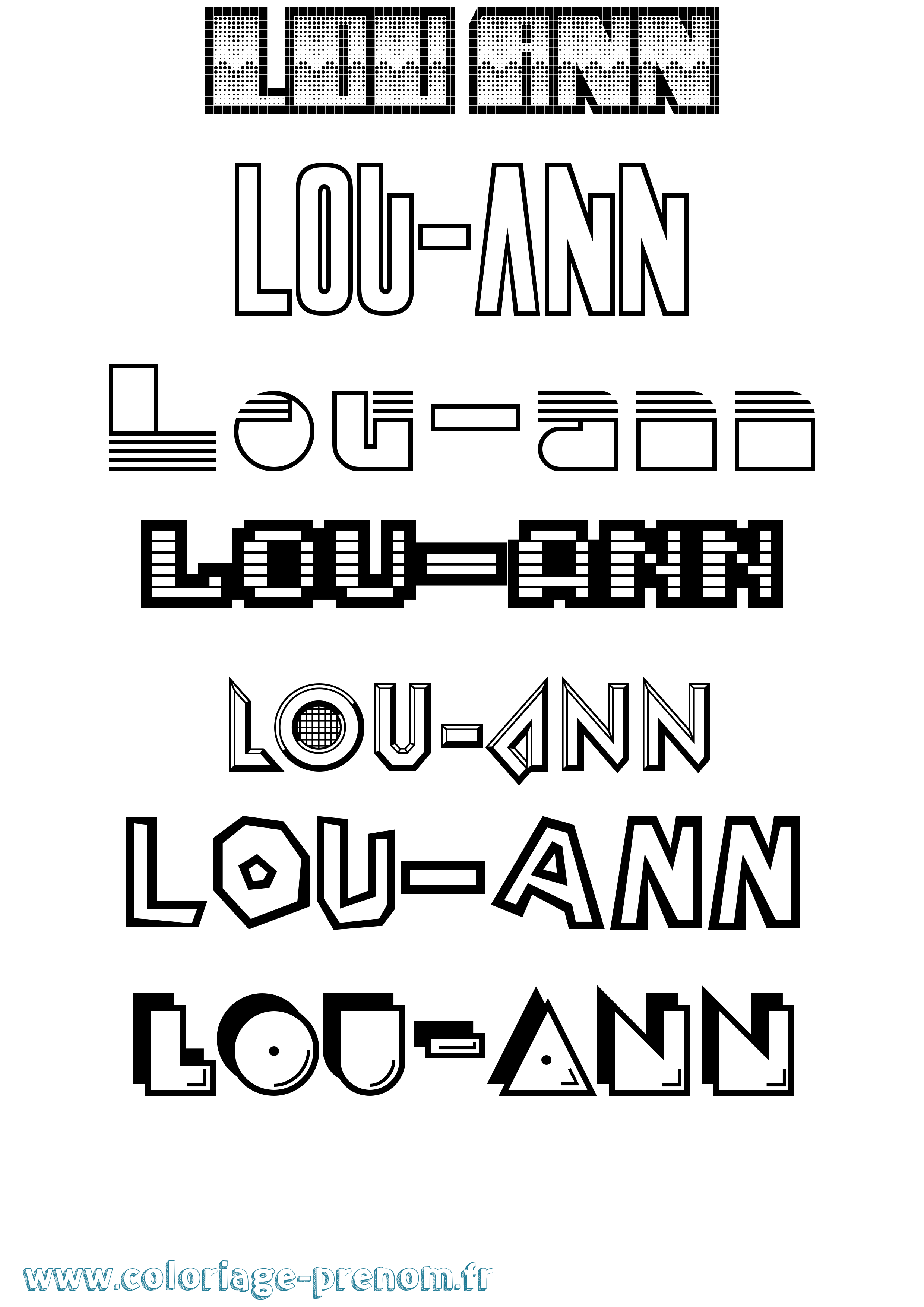 Coloriage Lou-Ann Jeux Vidéos Coloriage prénom Lou-Ann Jeux Vidéos