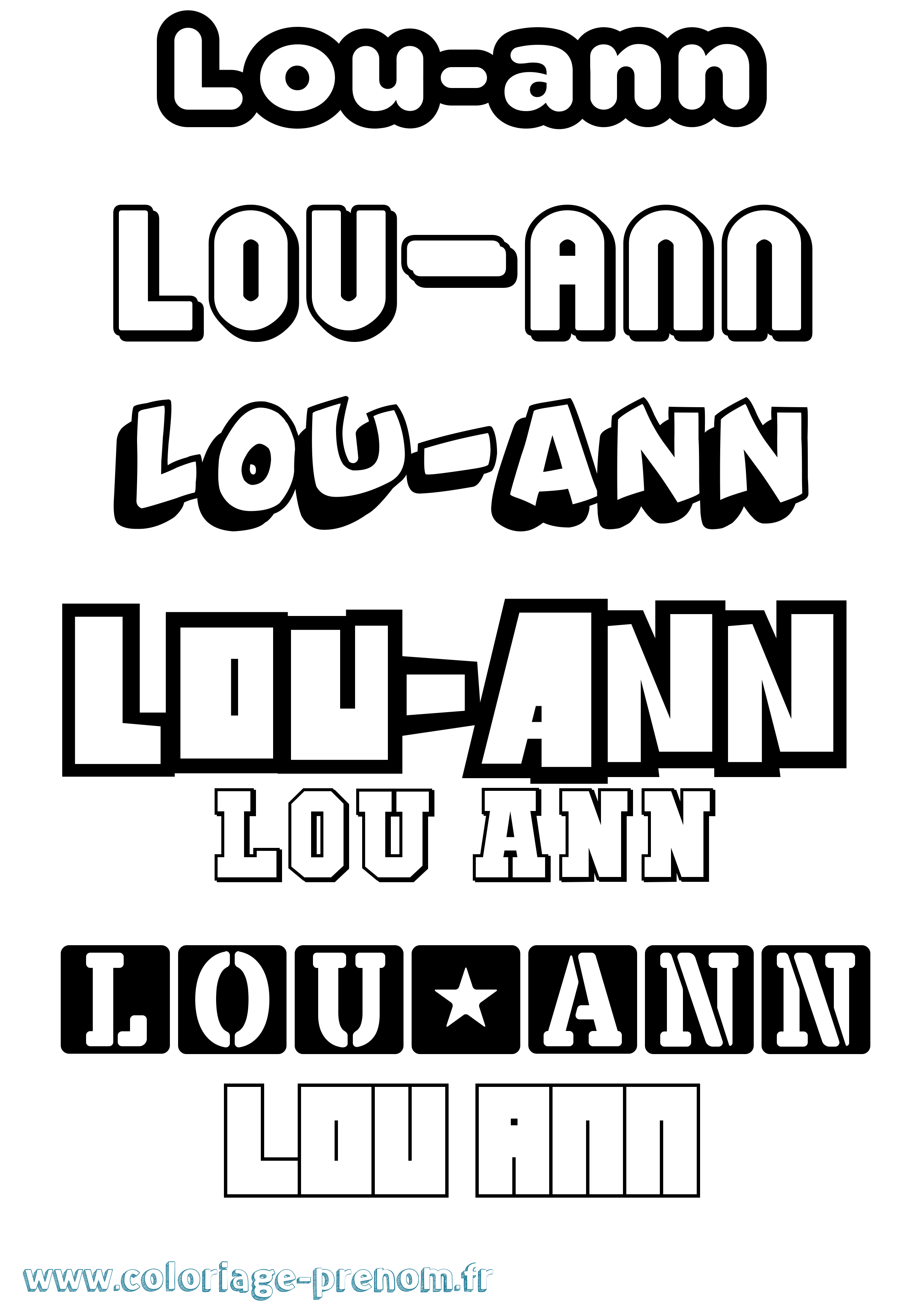 Coloriage Lou-Ann Simple Coloriage prénom Lou-Ann Simple