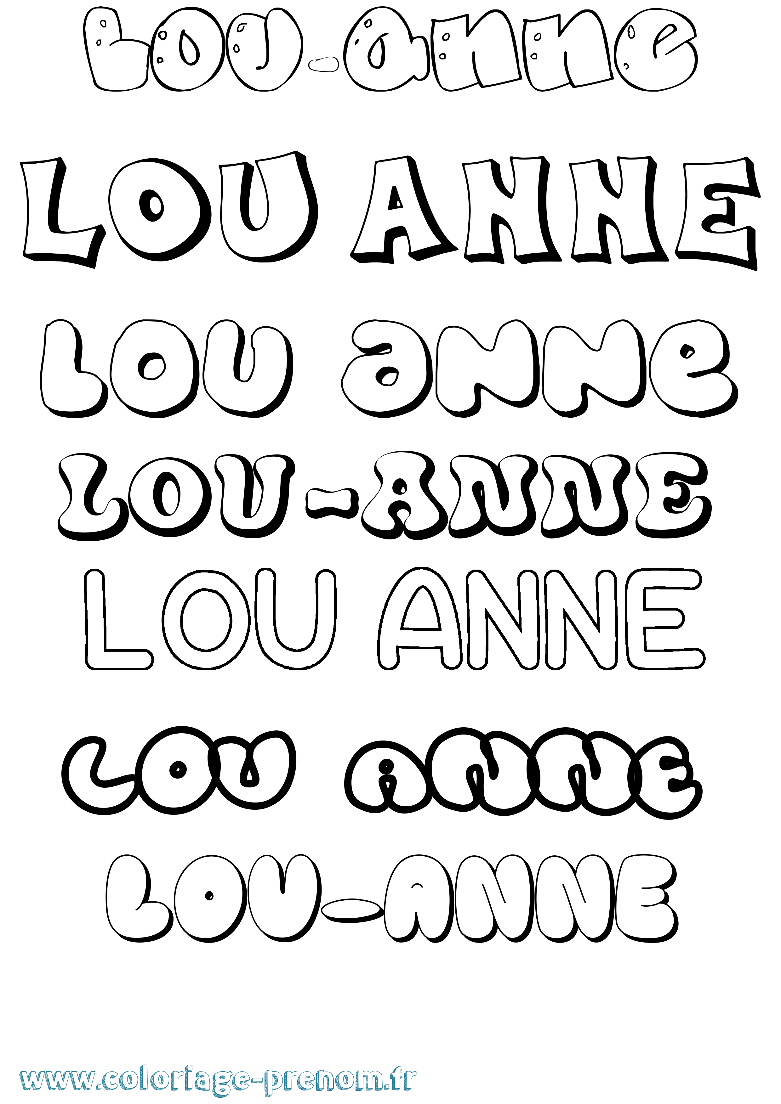 Coloriage prénom Lou-Anne