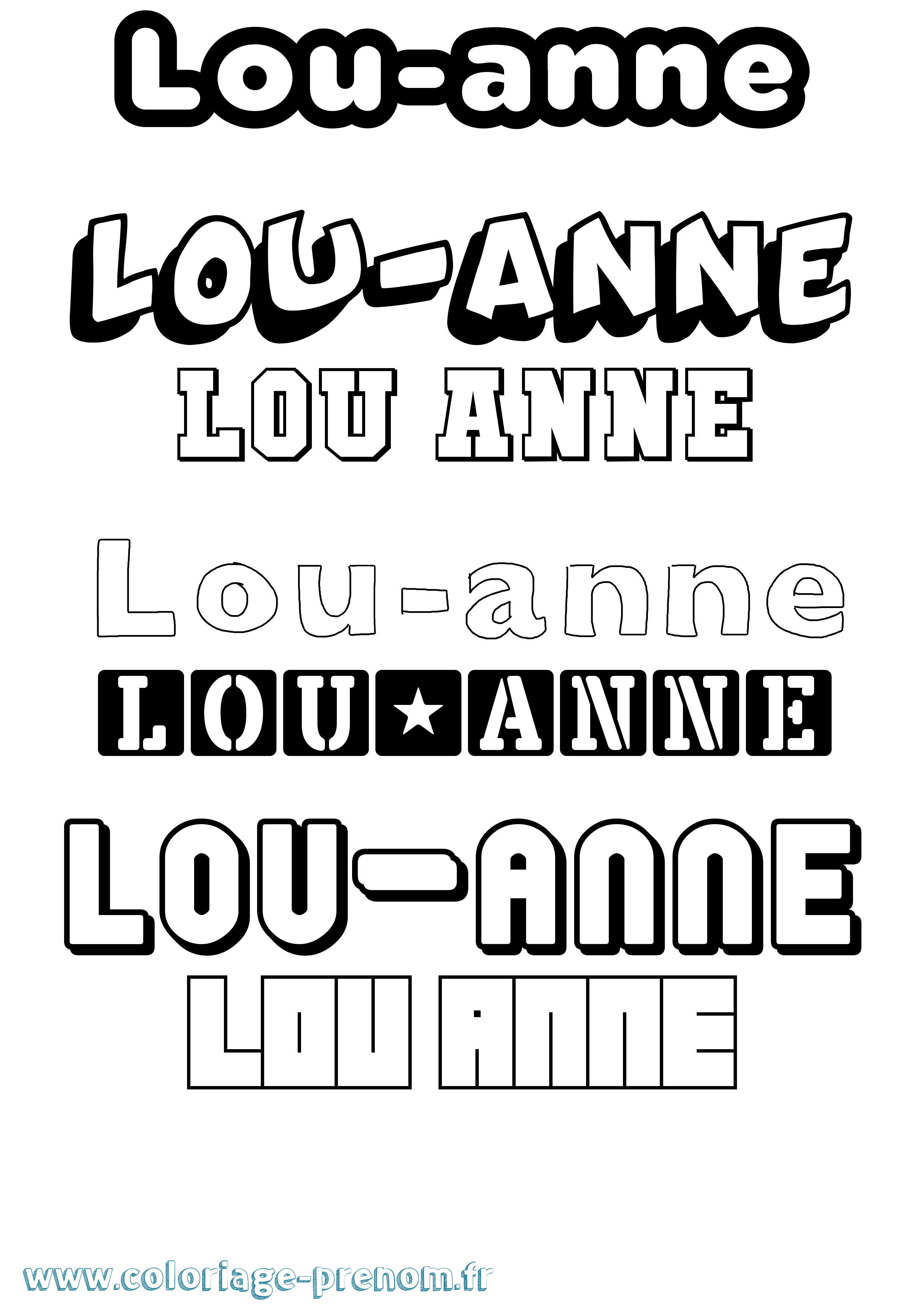 Coloriage prénom Lou-Anne