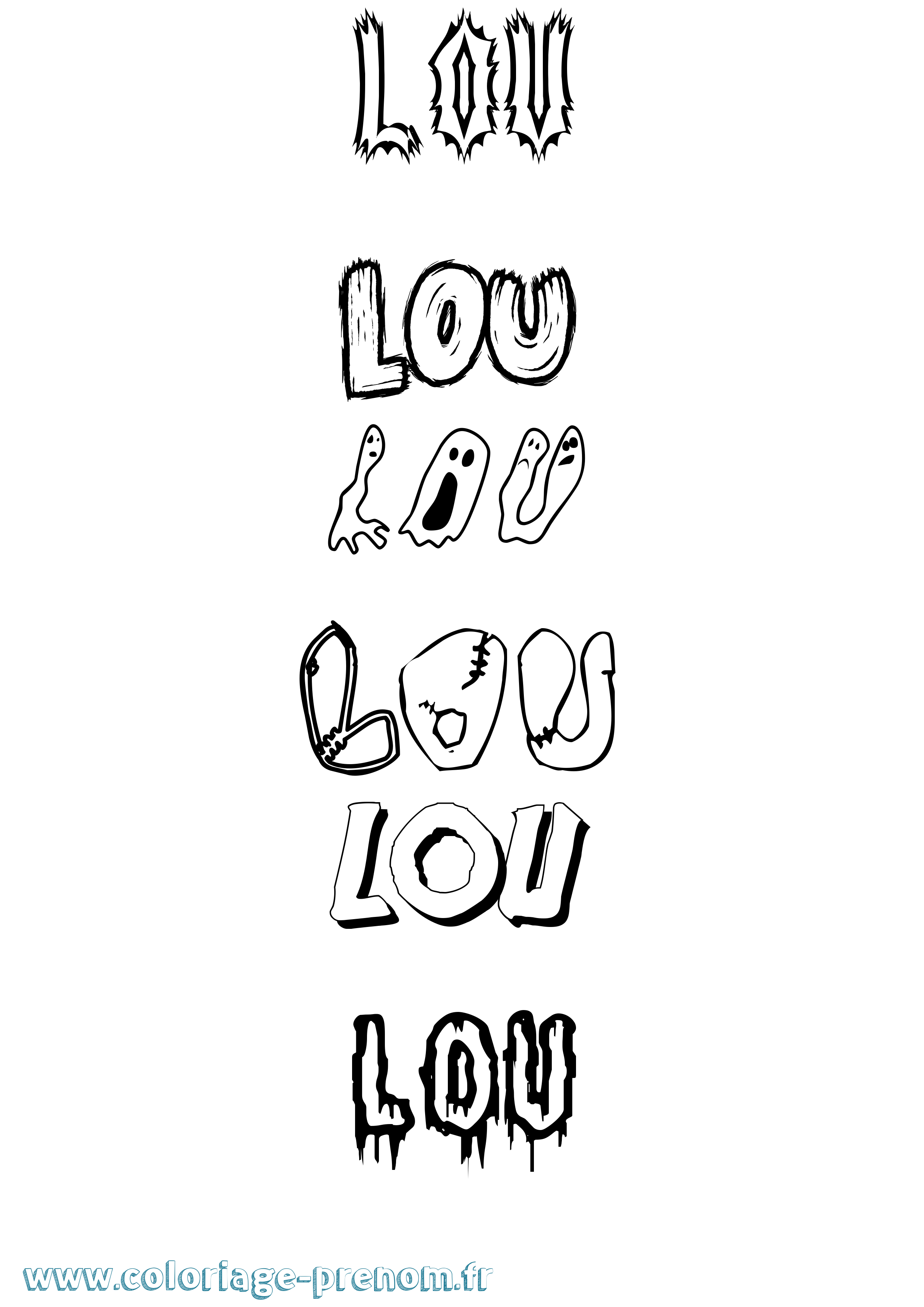 Coloriage prénom Lou
