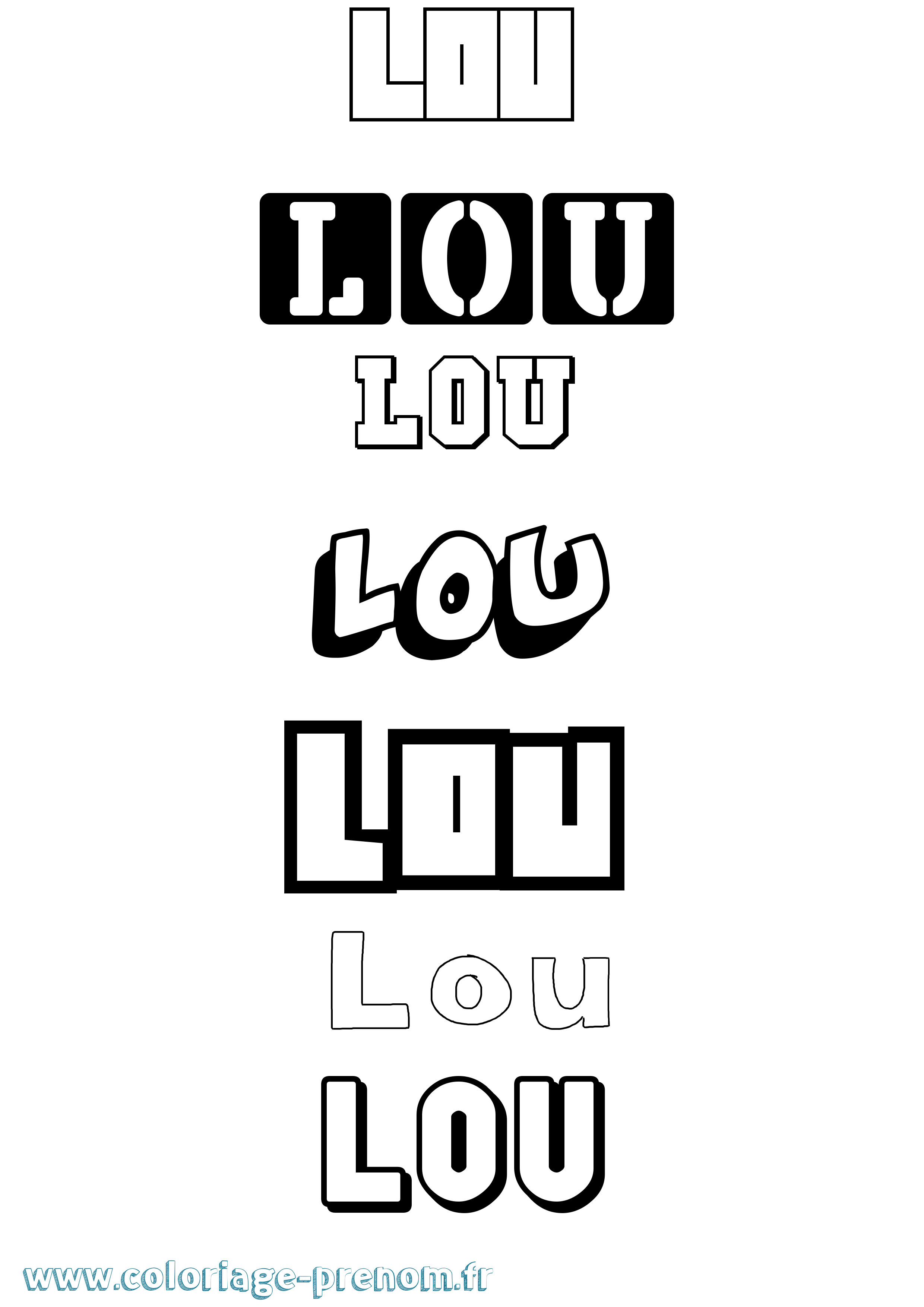 Coloriage prénom Lou
