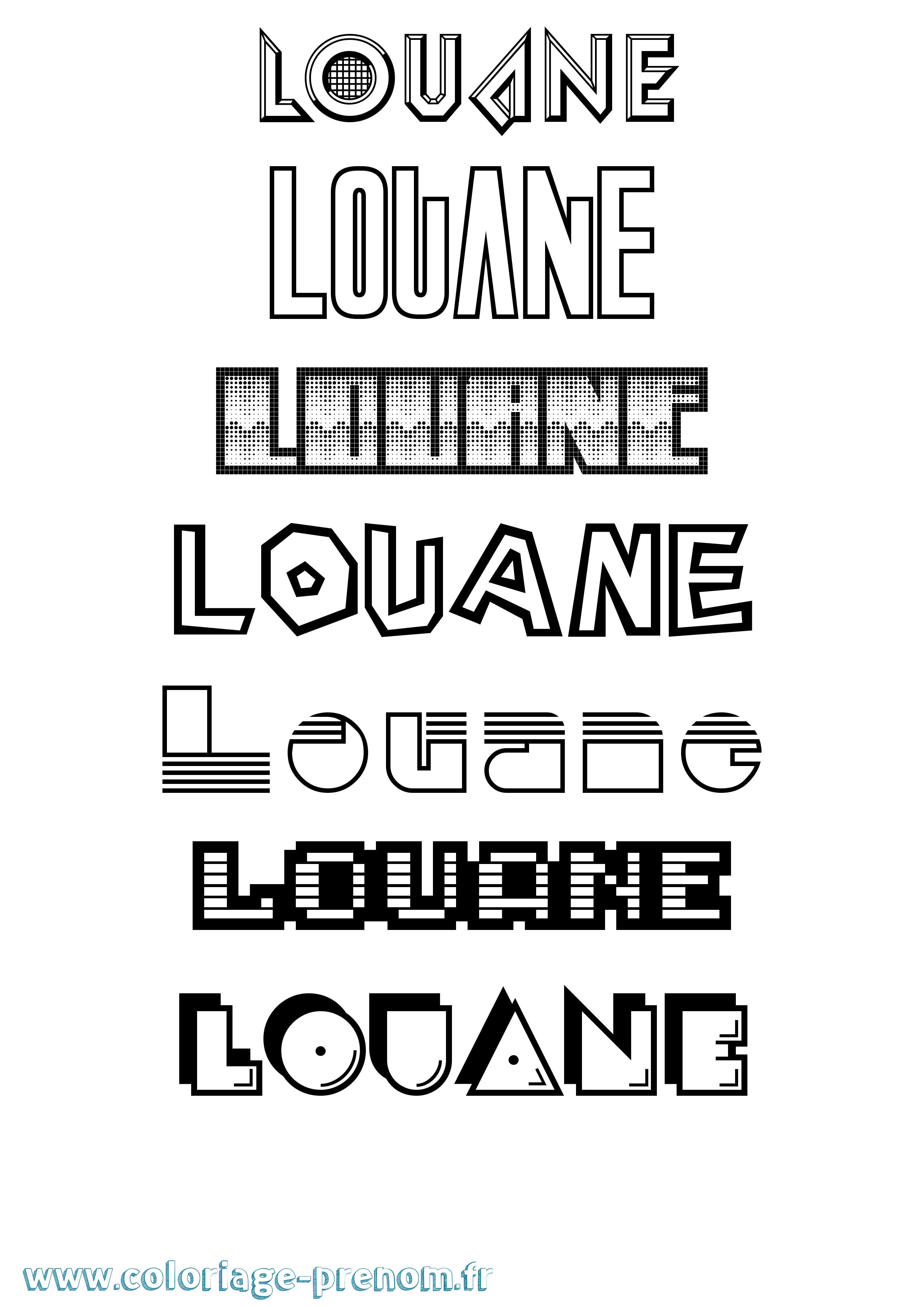 Coloriage prénom Louane