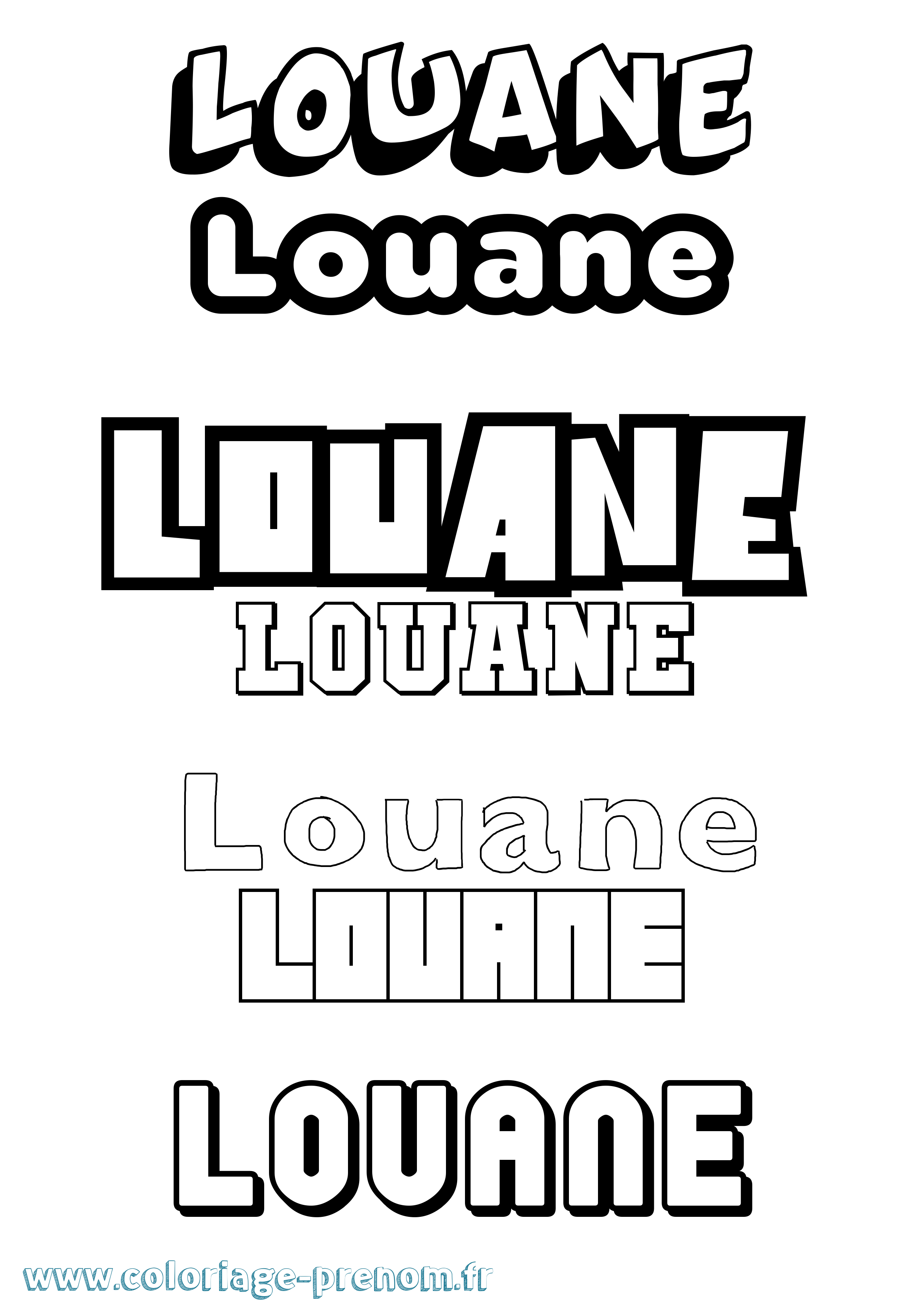 Coloriage prénom Louane Simple