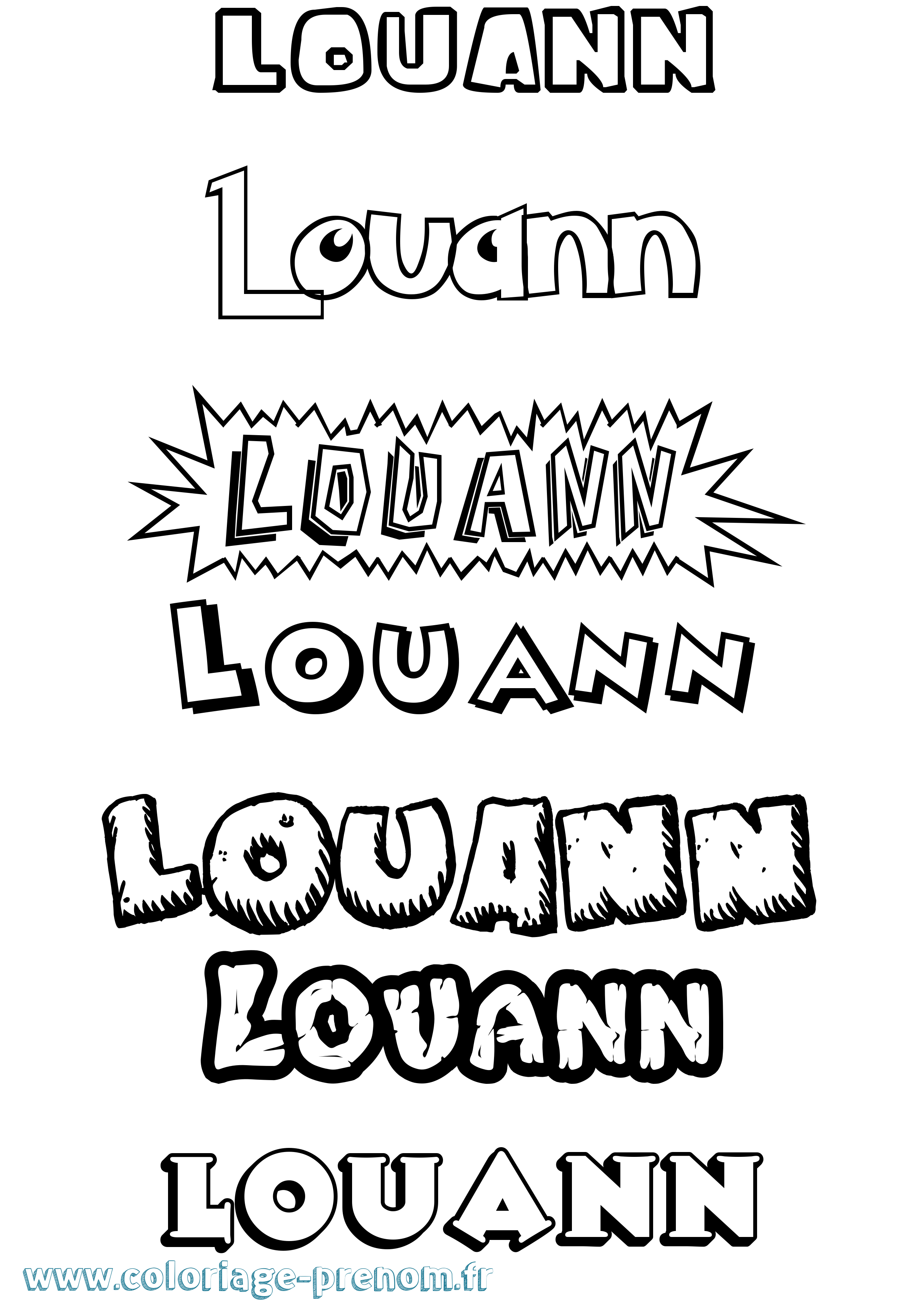 Coloriage prénom Louann Dessin Animé