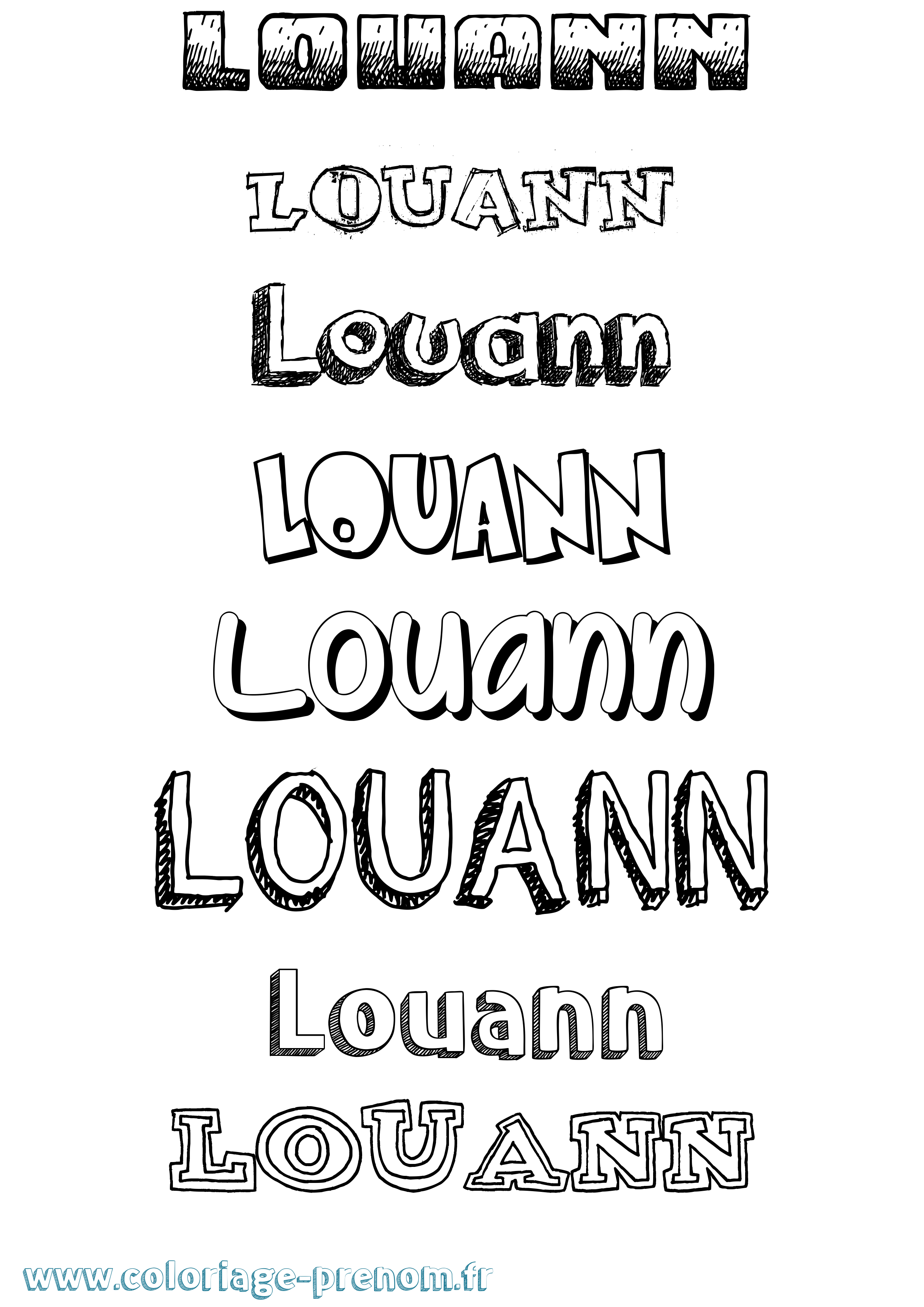 Coloriage prénom Louann Dessiné