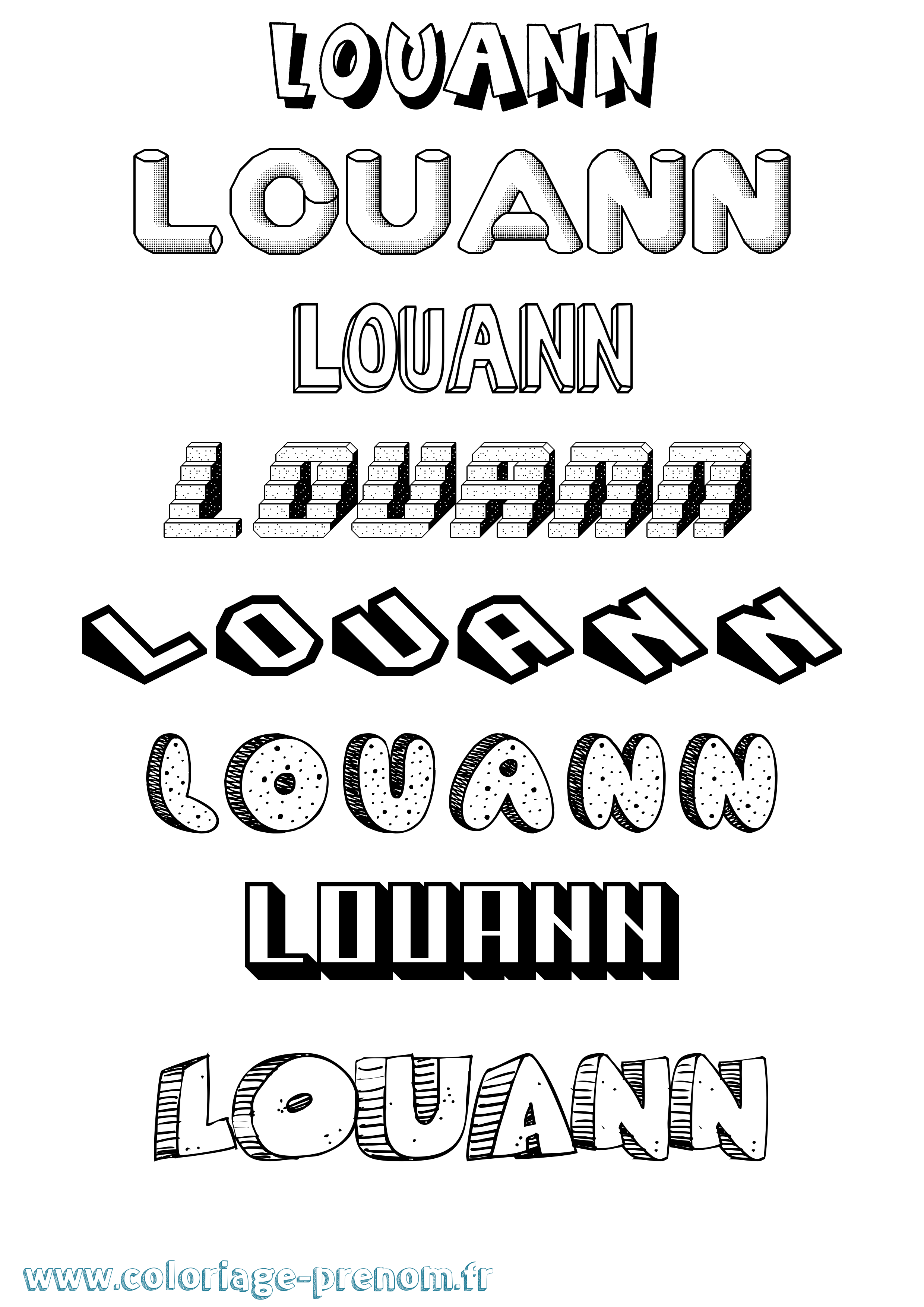 Coloriage Louann Coloriage prénom Louann