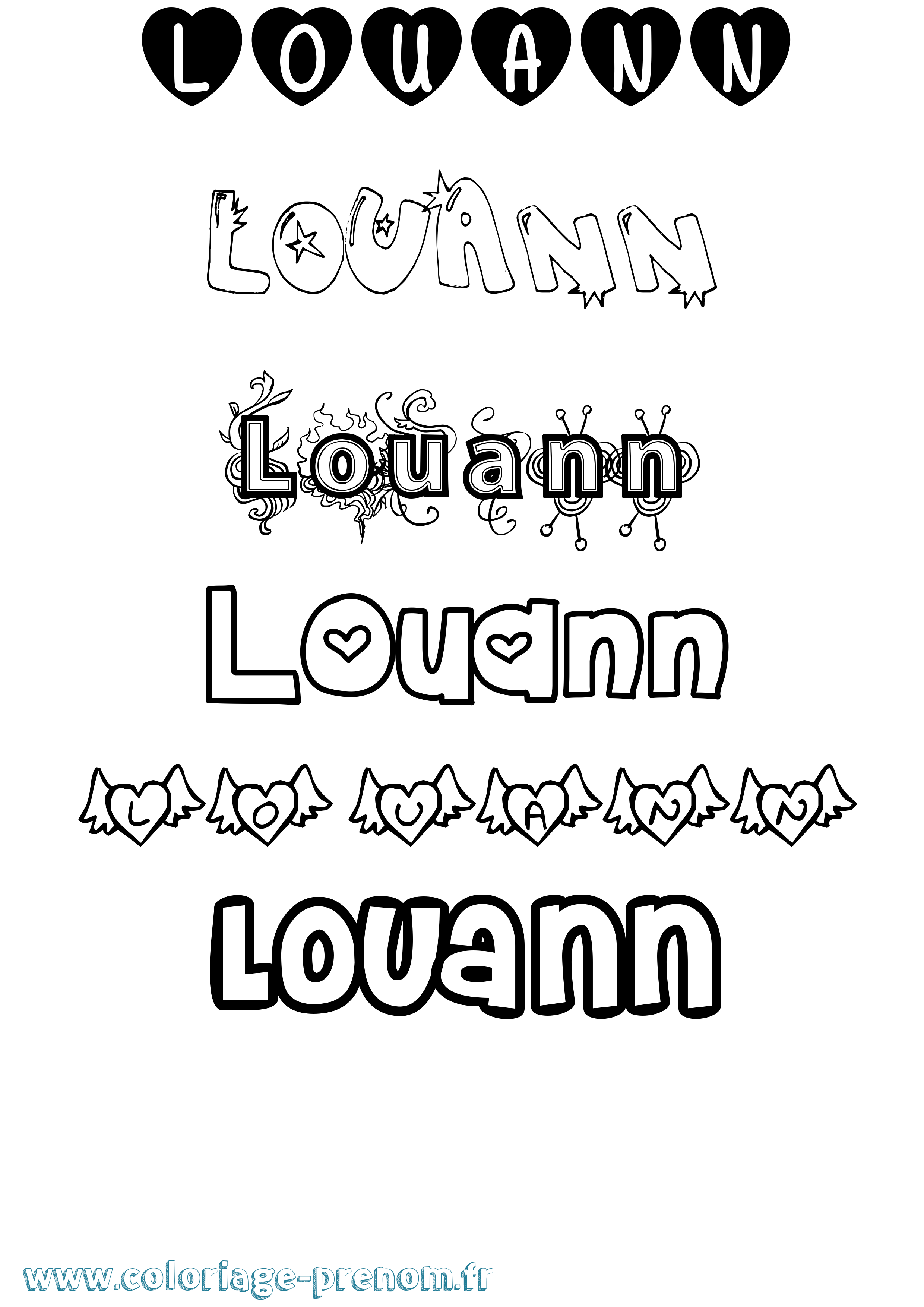 Coloriage Louann Coloriage prénom Louann