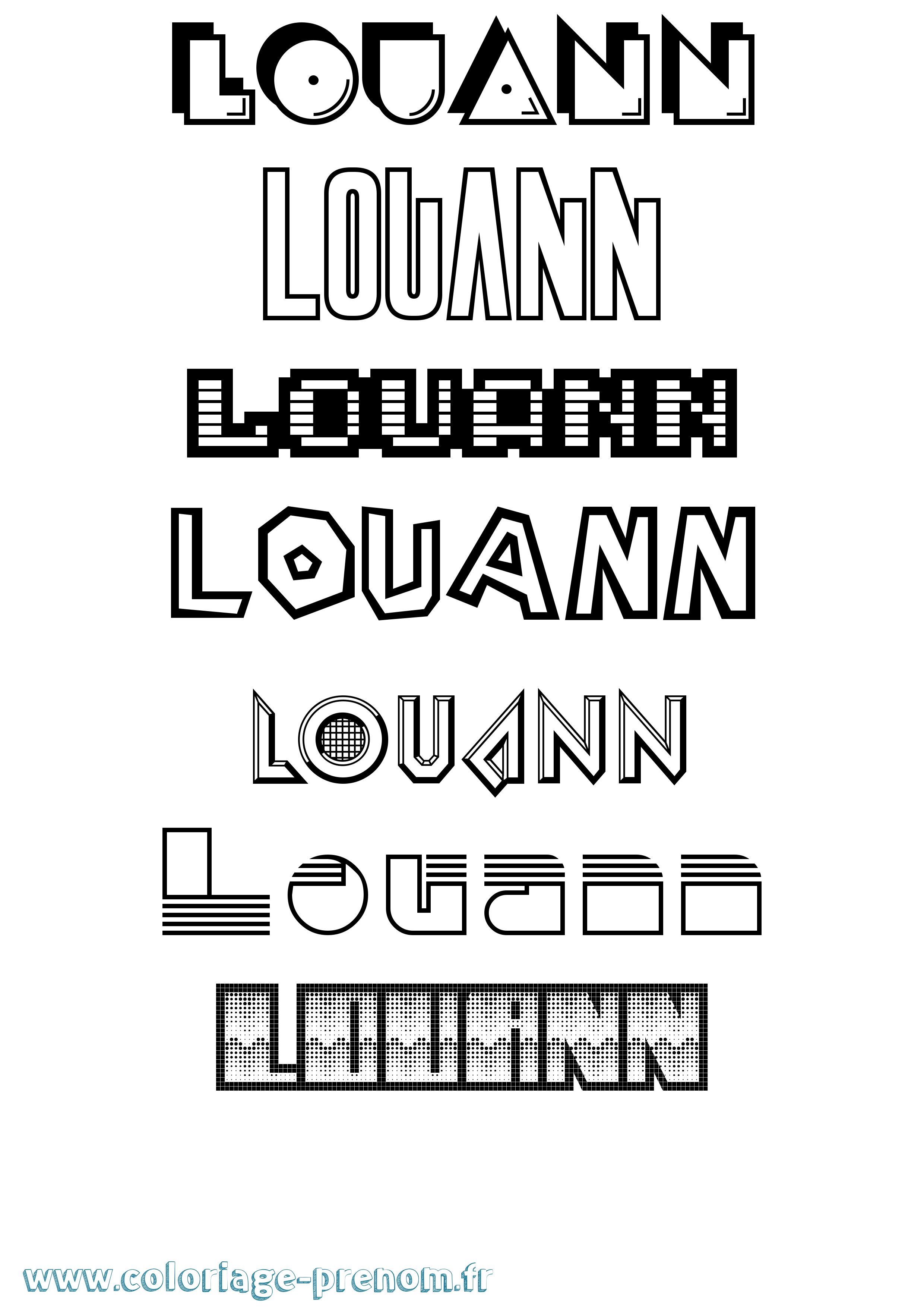 Coloriage prénom Louann