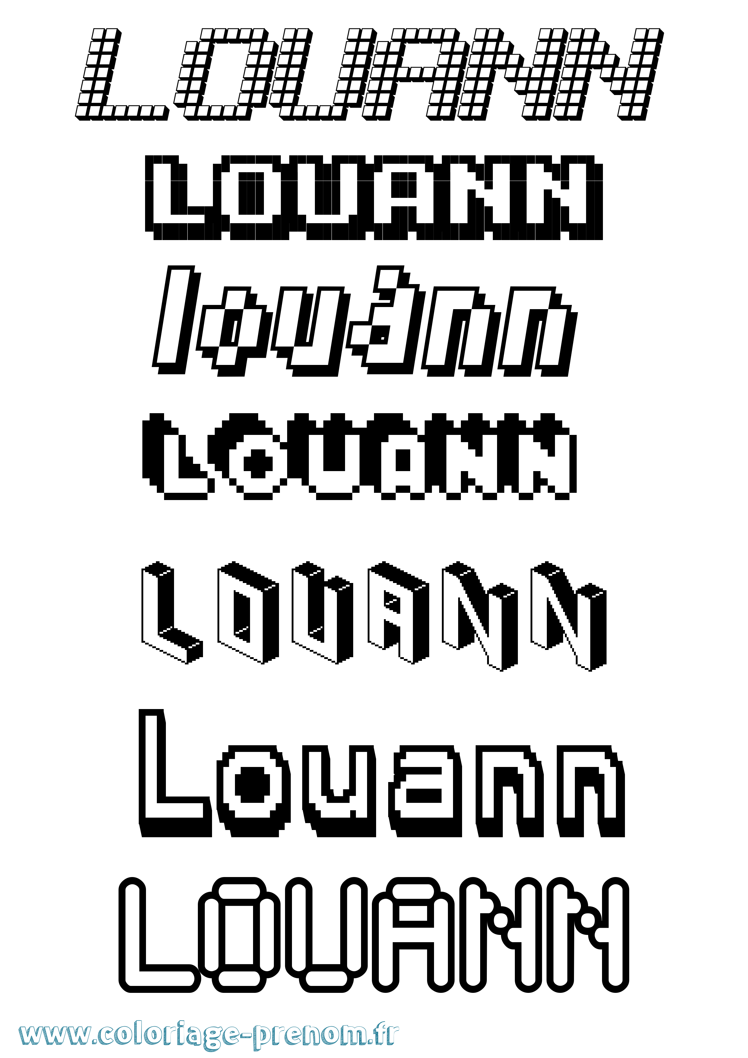 Coloriage Louann Coloriage prénom Louann