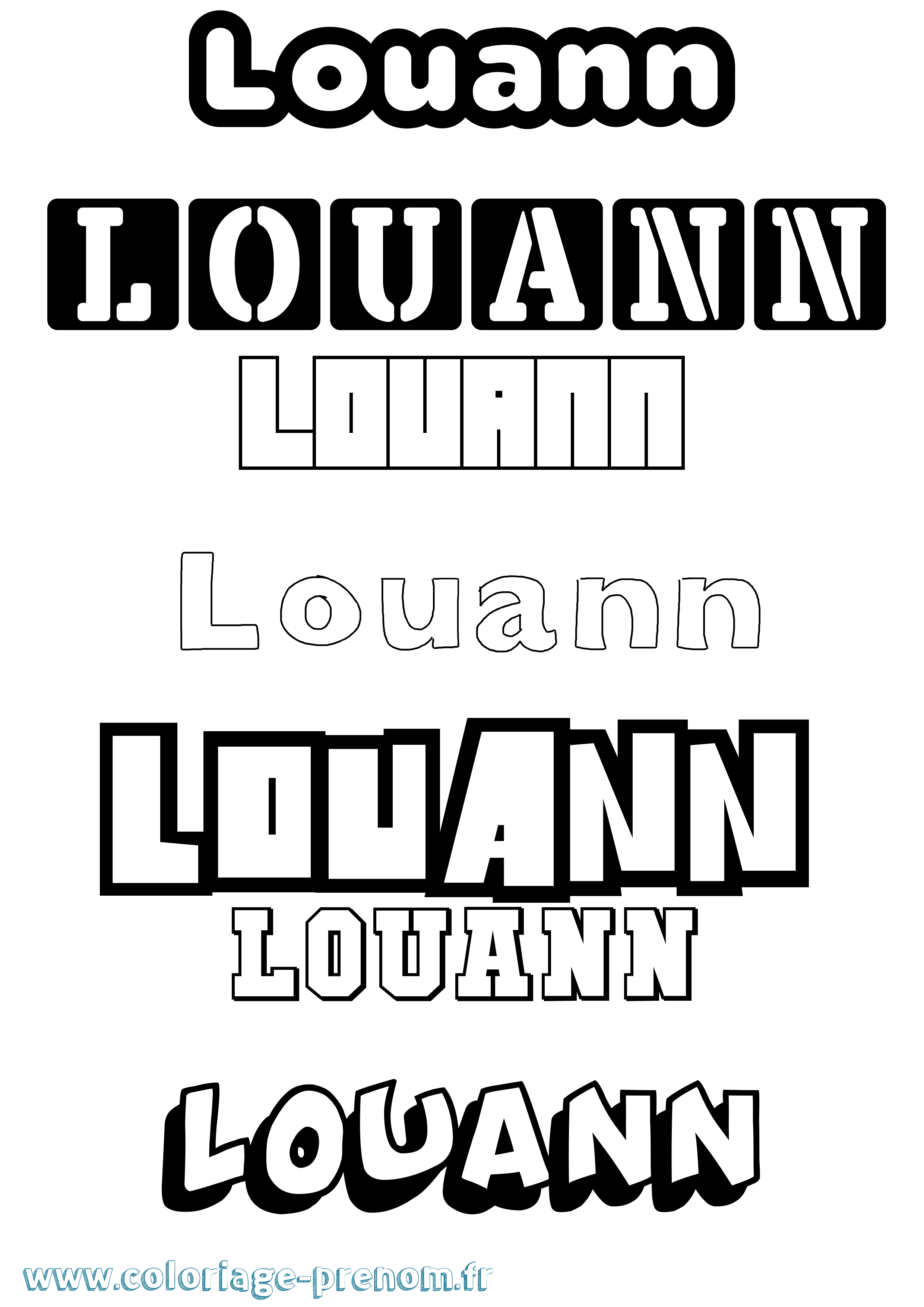 Coloriage prénom Louann Simple