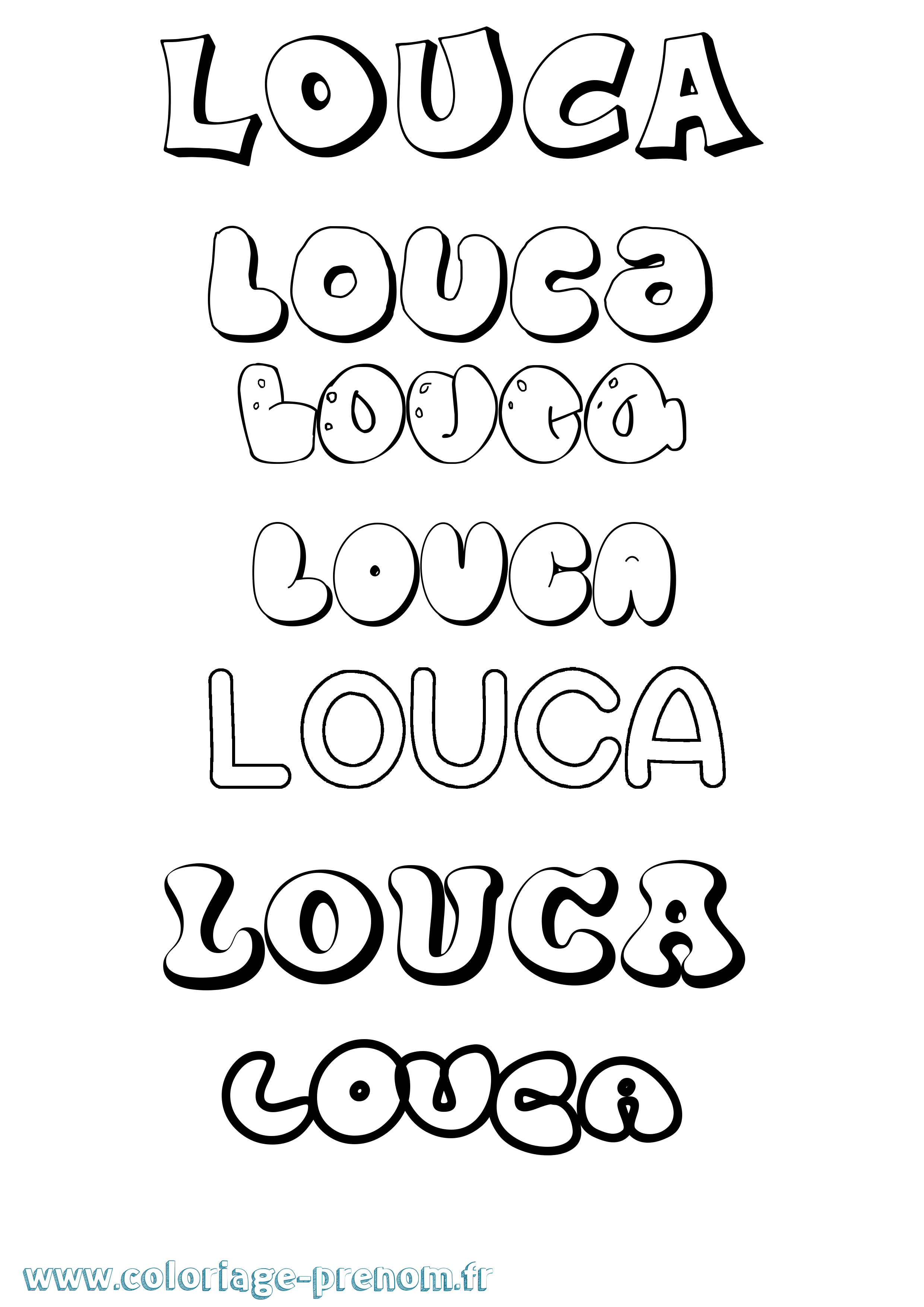 Coloriage Louca Coloriage prénom Louca