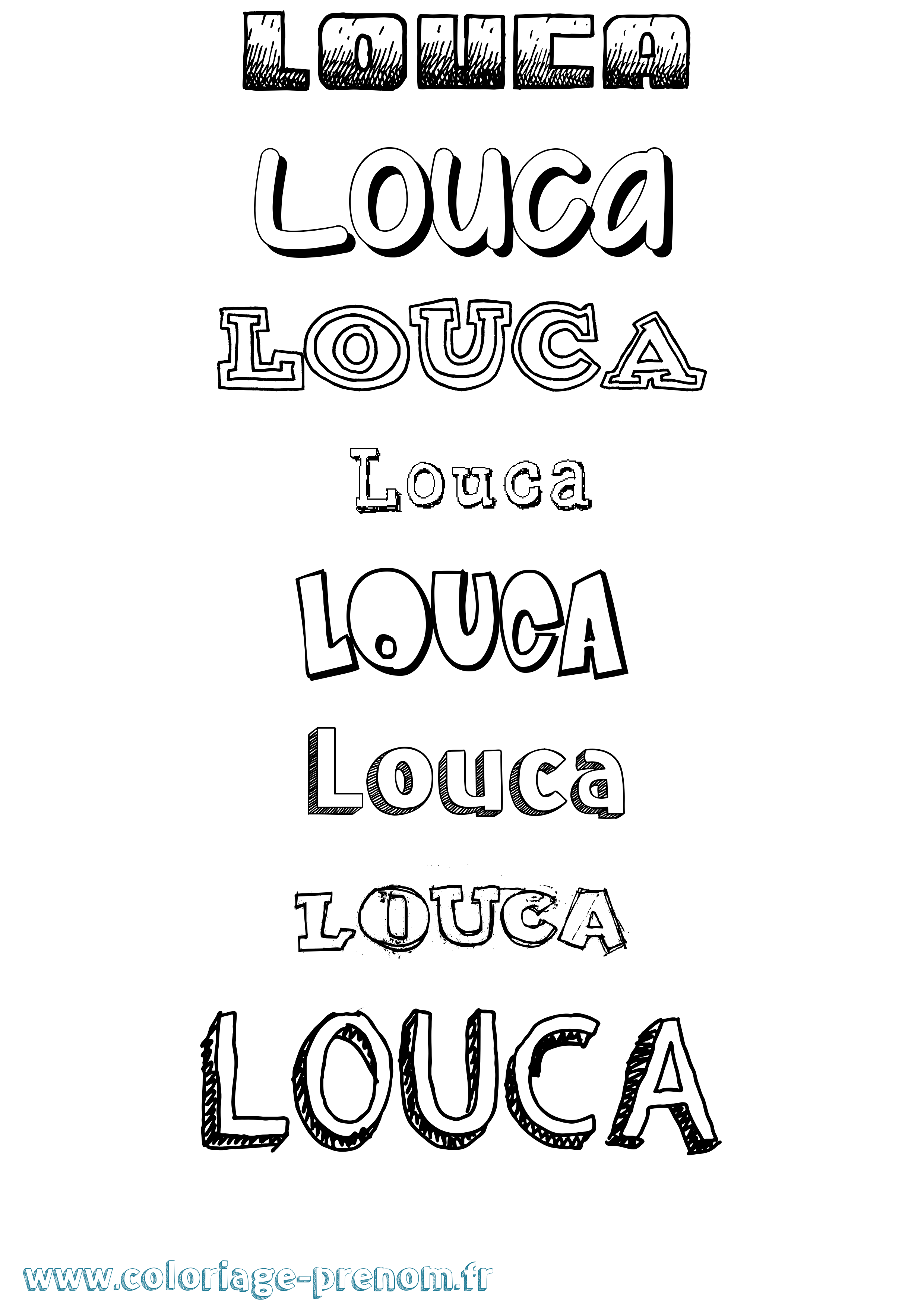 Coloriage Louca Coloriage prénom Louca
