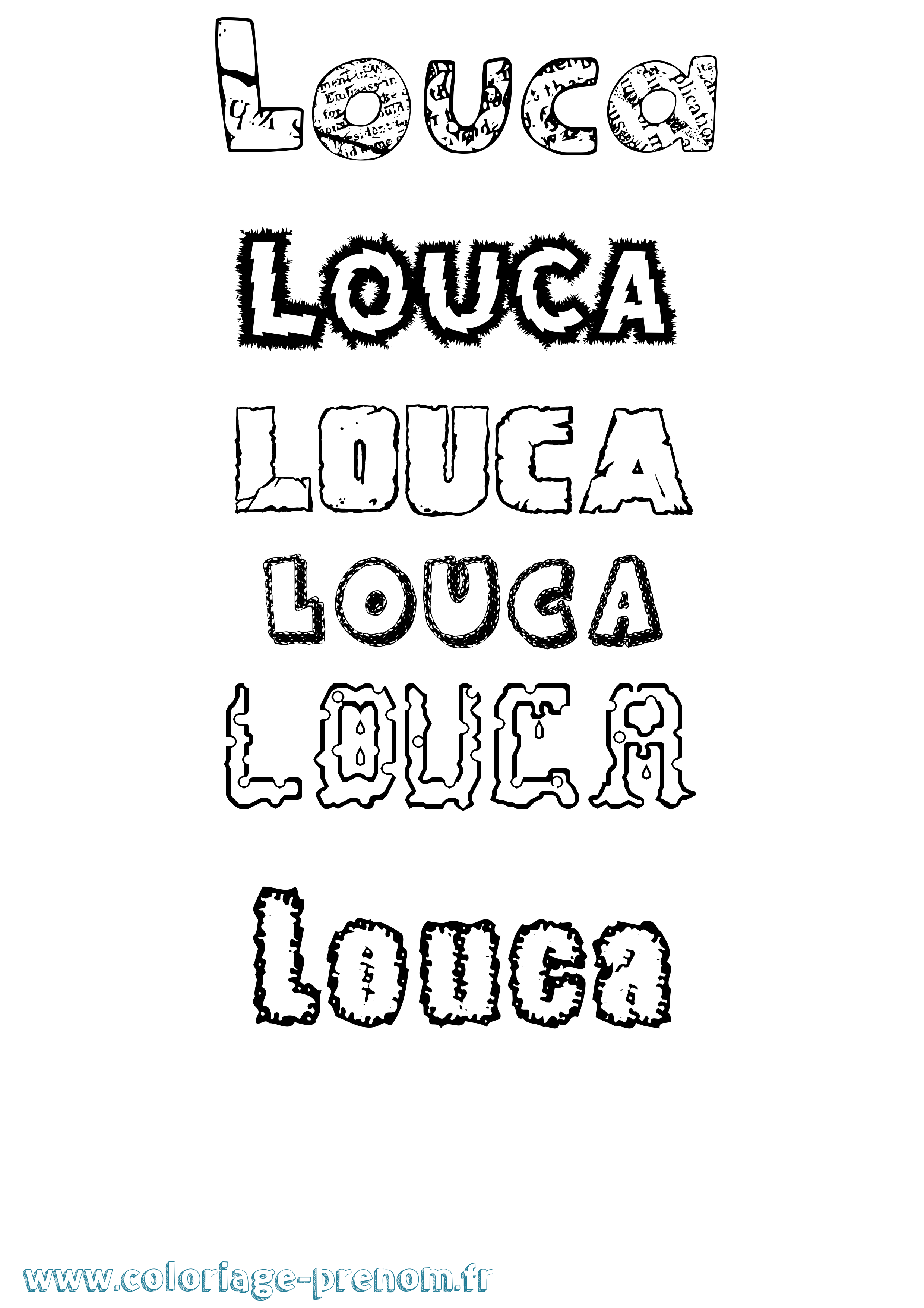 Coloriage Louca Coloriage prénom Louca