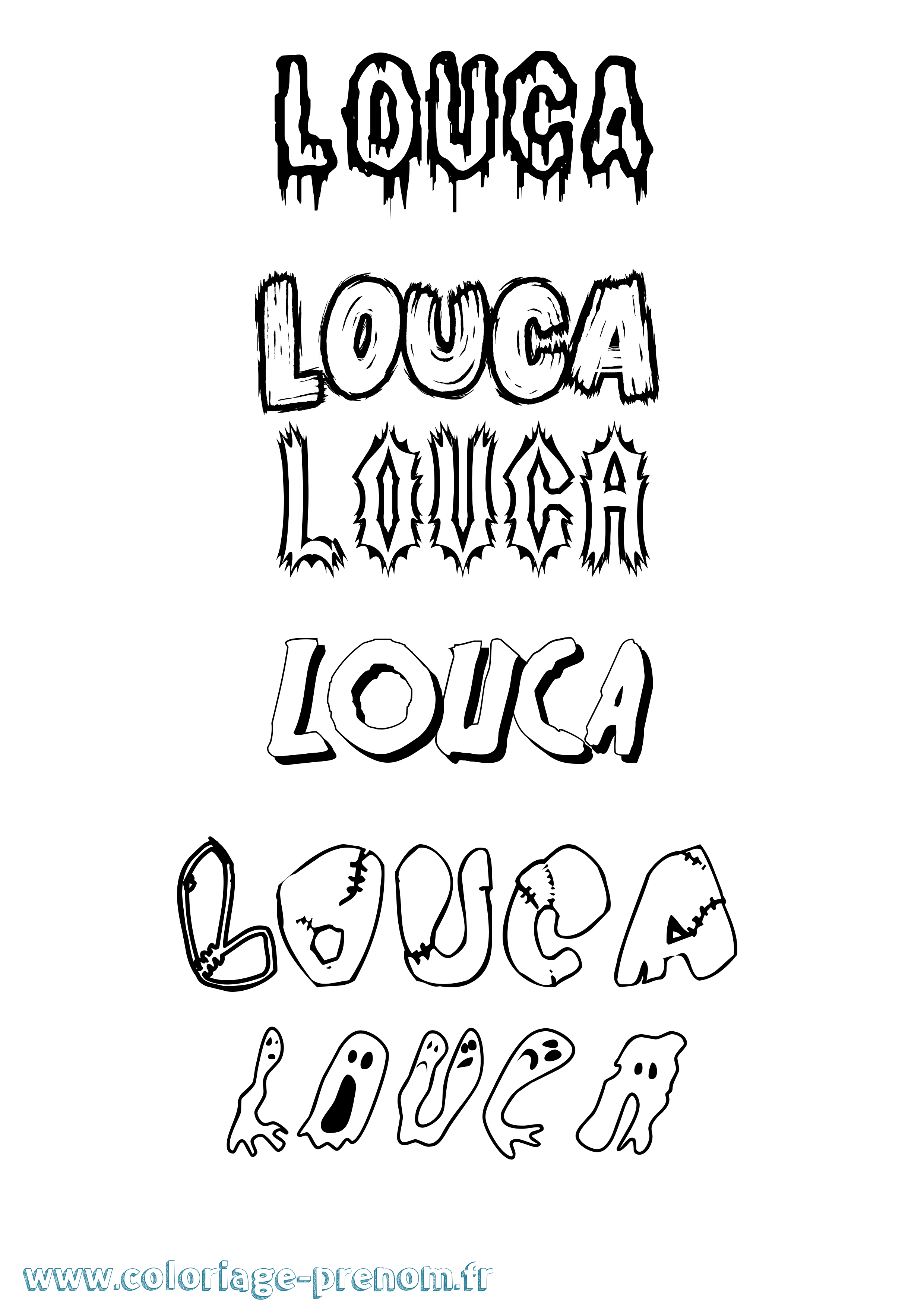 Coloriage Louca Coloriage prénom Louca