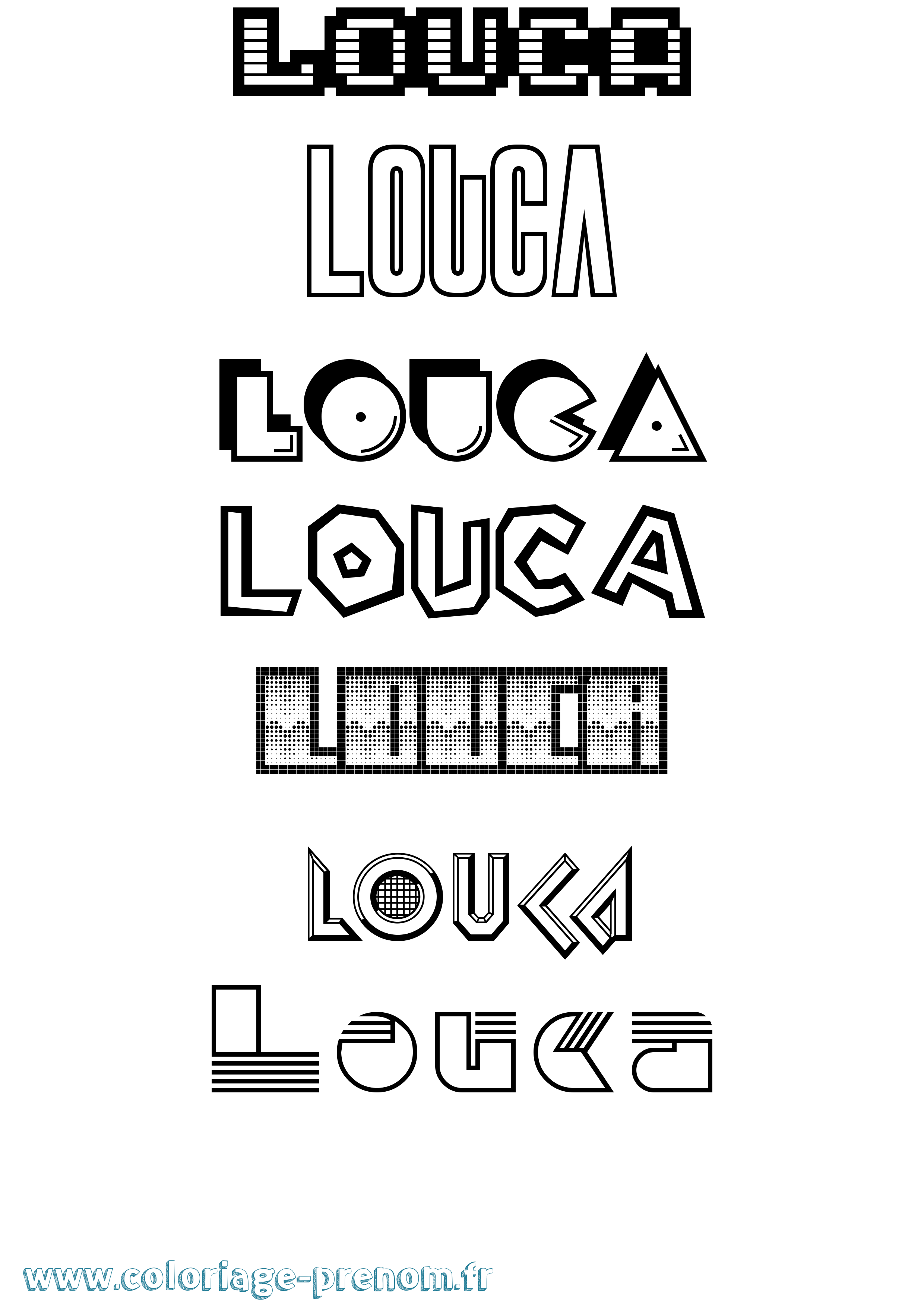 Coloriage Louca Coloriage prénom Louca