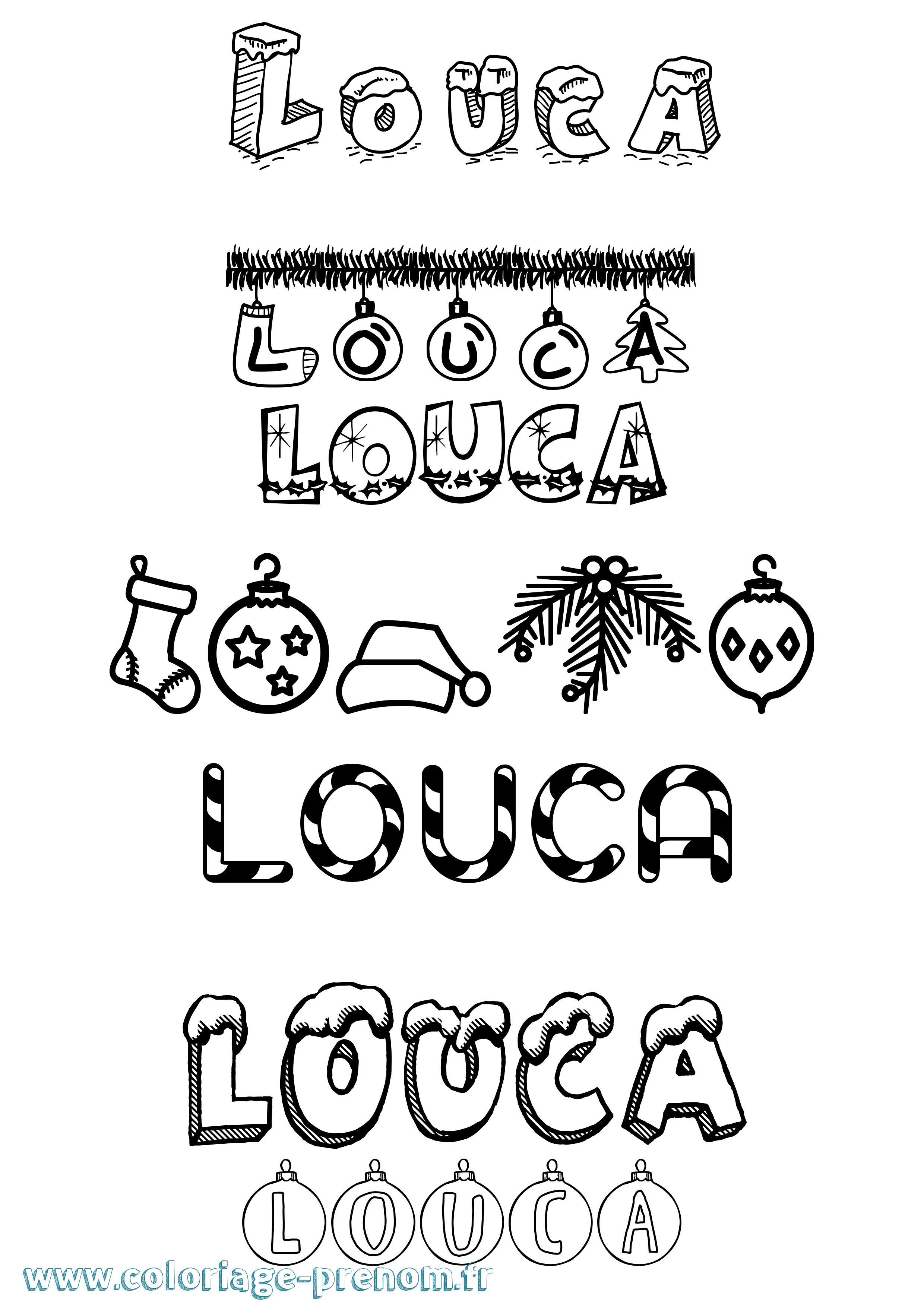 Coloriage prénom Louca