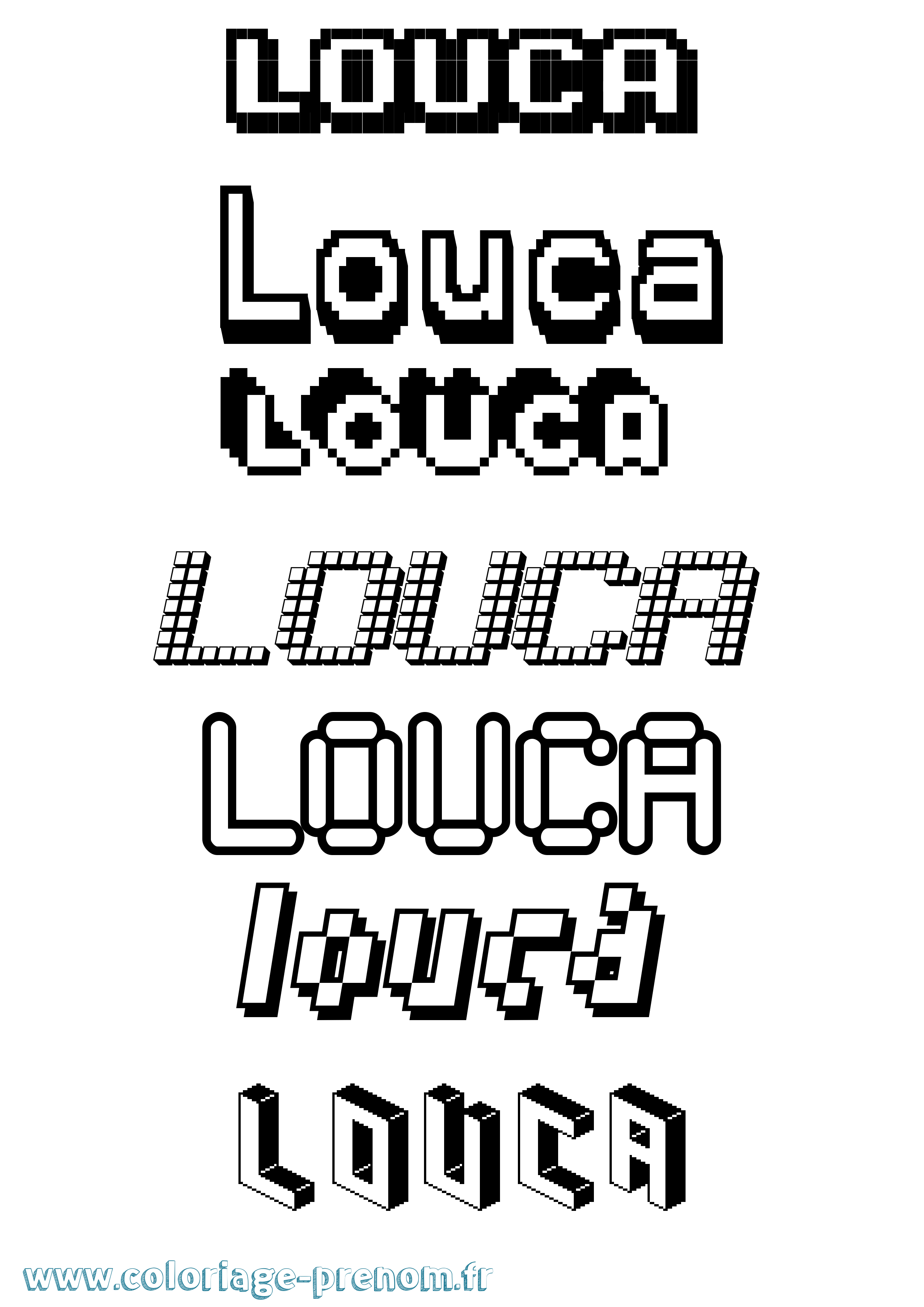Coloriage Louca Coloriage prénom Louca