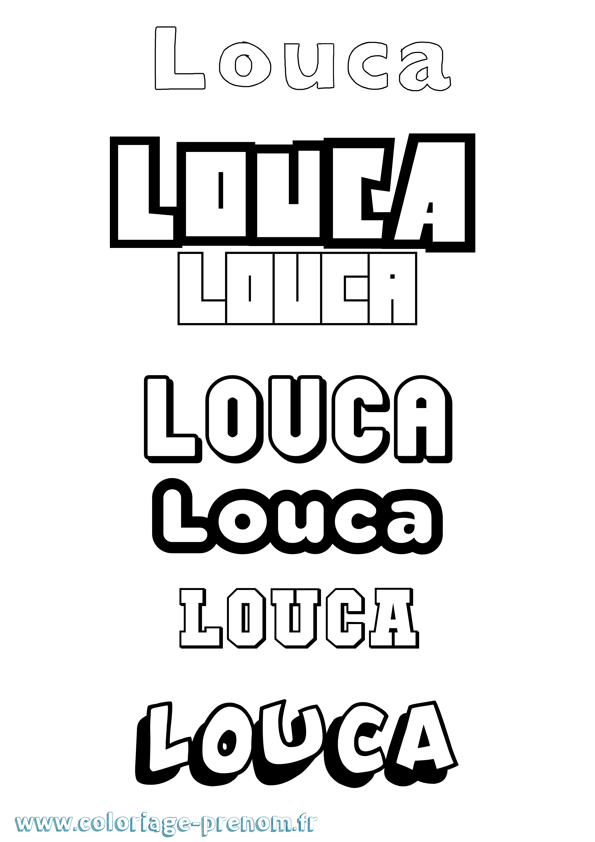 Coloriage Louca Coloriage prénom Louca