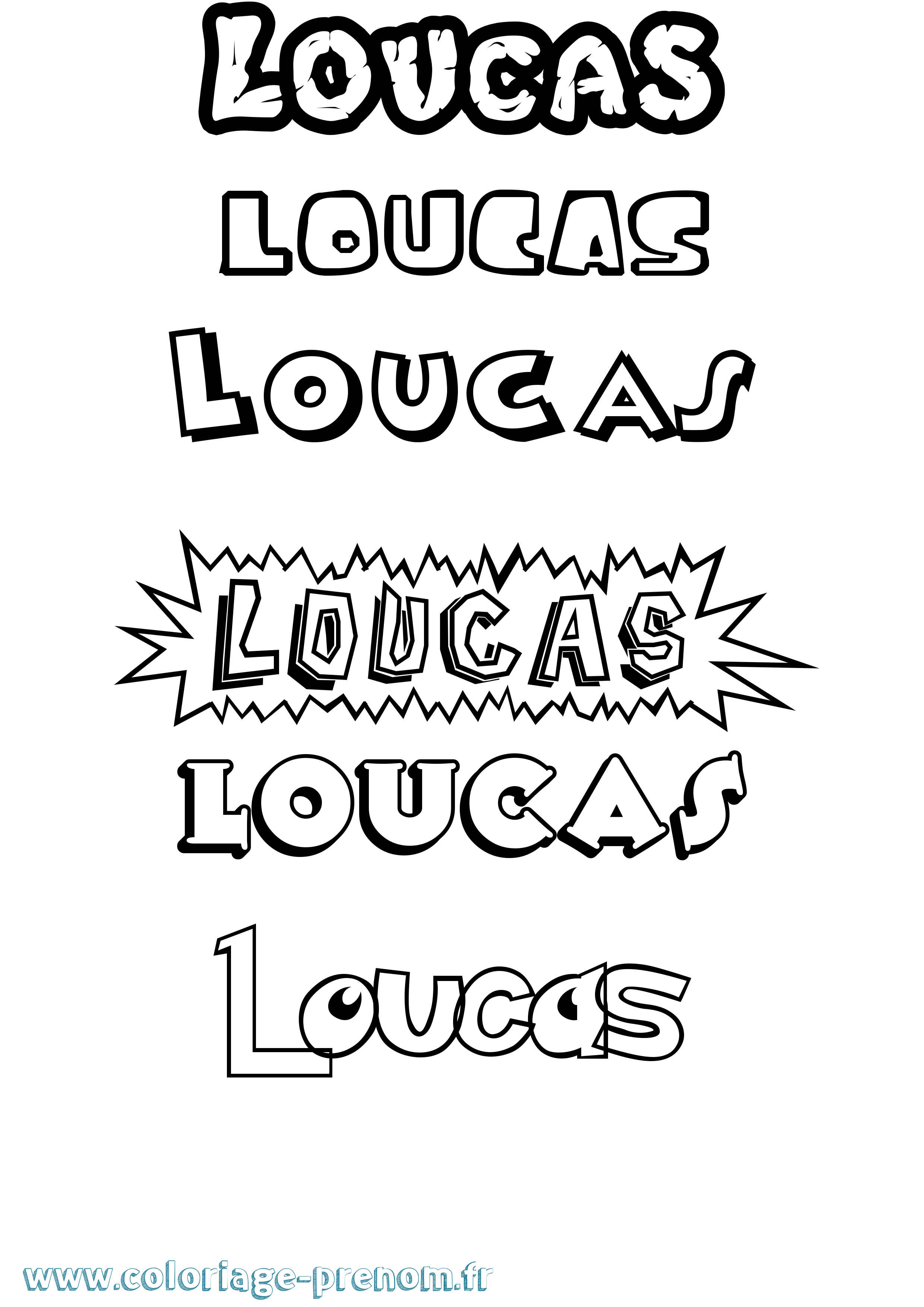 Coloriage Loucas Dessin Animé Coloriage prénom Loucas Dessin Animé
