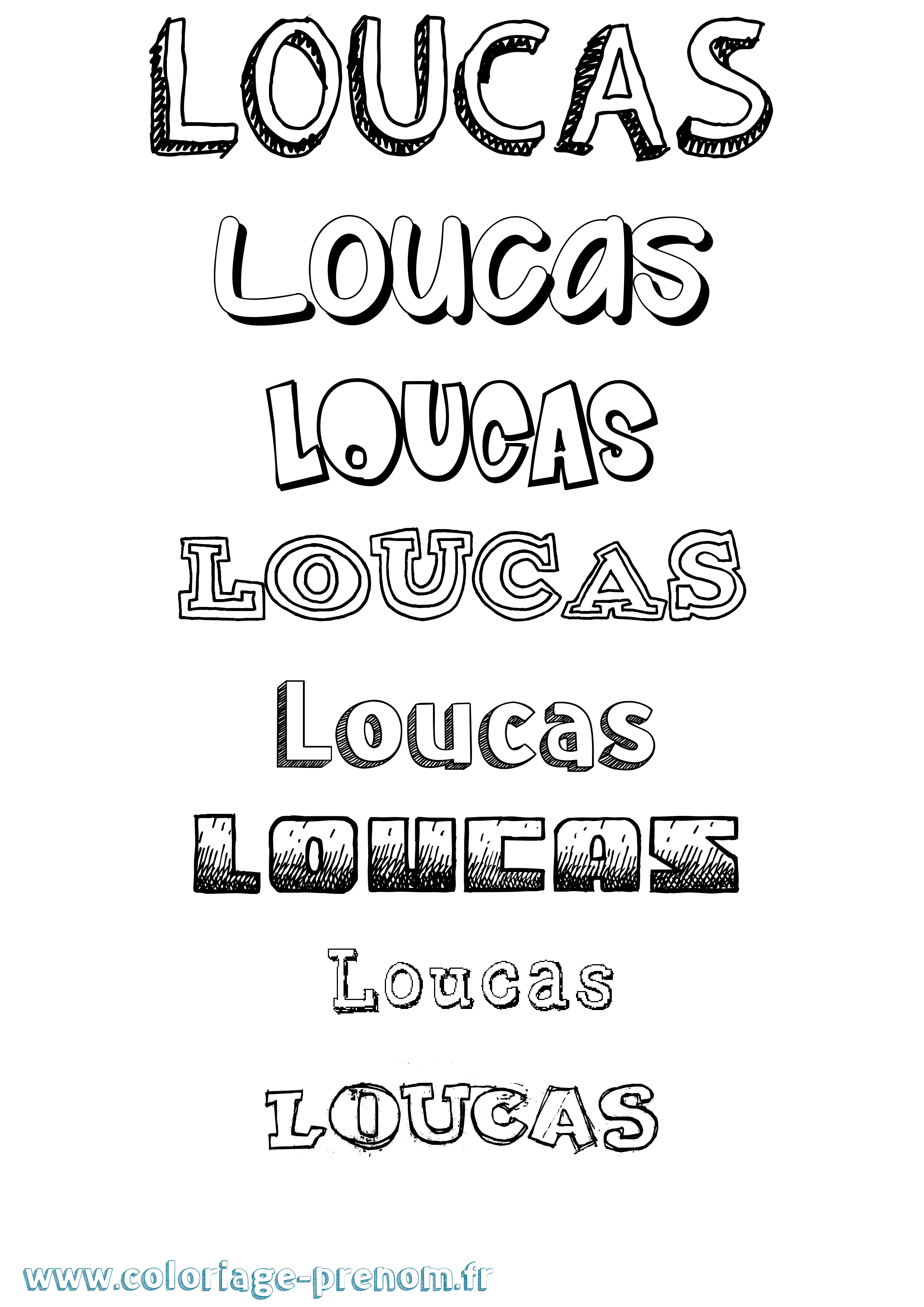 Coloriage Loucas Dessiné Coloriage prénom Loucas Dessiné