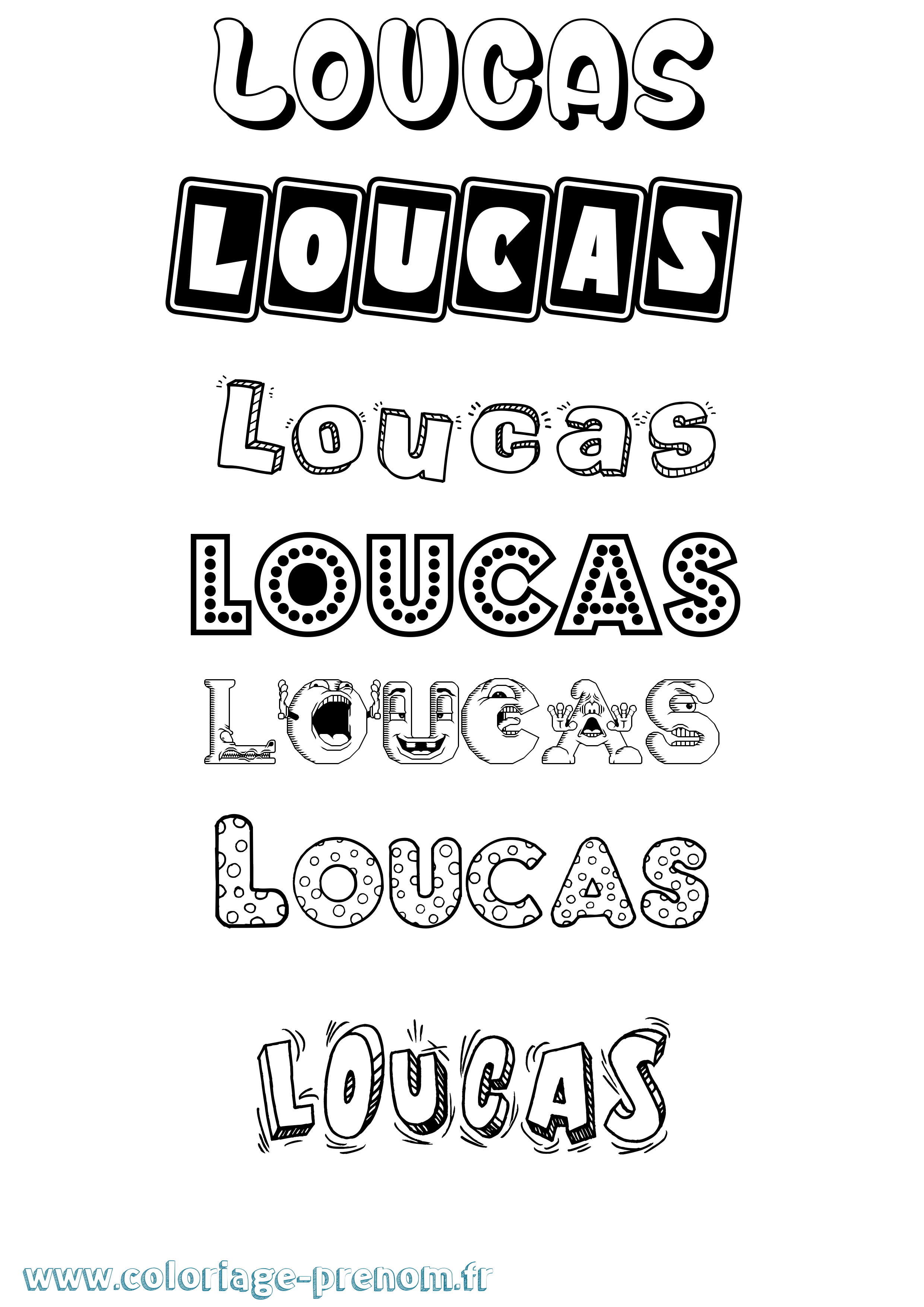 Coloriage Loucas Fun Coloriage prénom Loucas Fun